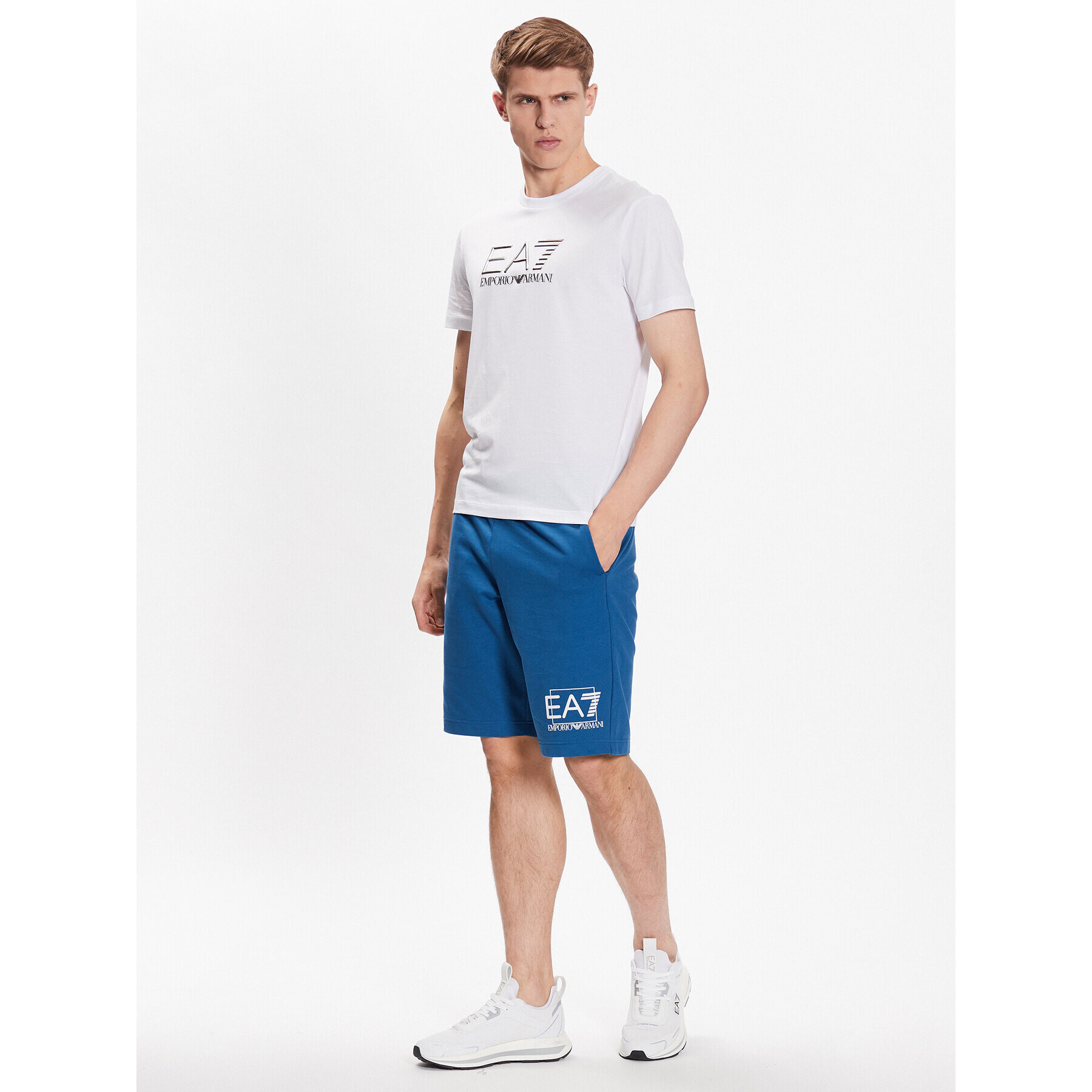 EA7 Emporio Armani Sportovní kraťasy 3RPS63 PJ05Z 1534 Modrá Regular Fit - Pepit.cz