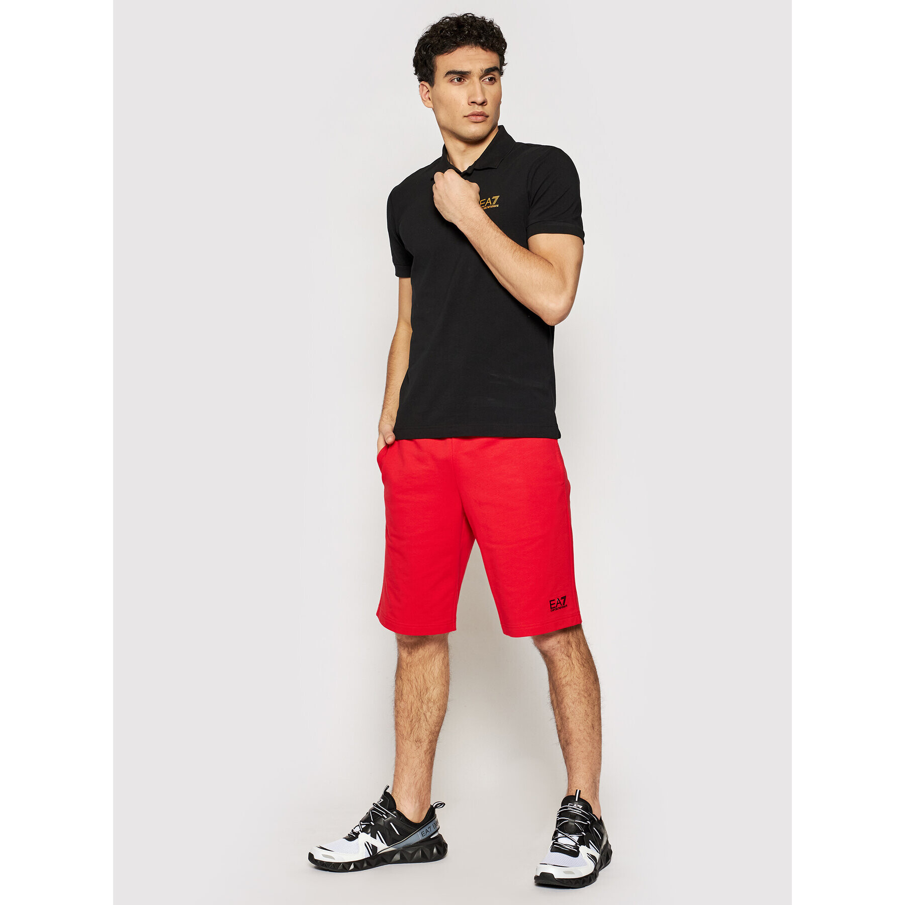 EA7 Emporio Armani Sportovní kraťasy 8NPS02 PJ05Z 1451 Červená Regular Fit - Pepit.cz