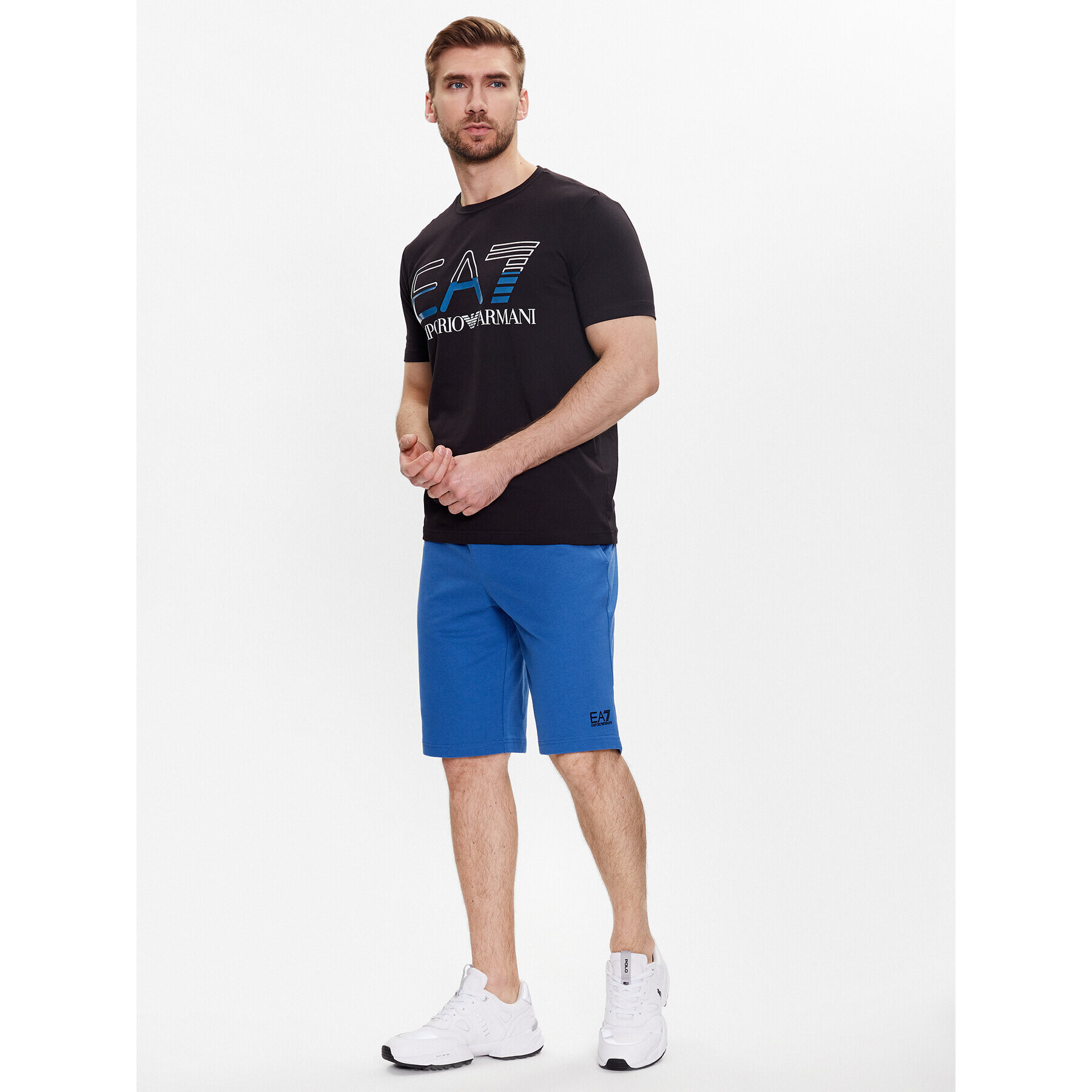 EA7 Emporio Armani Sportovní kraťasy 8NPS02 PJ05Z 1538 Modrá Regular Fit - Pepit.cz