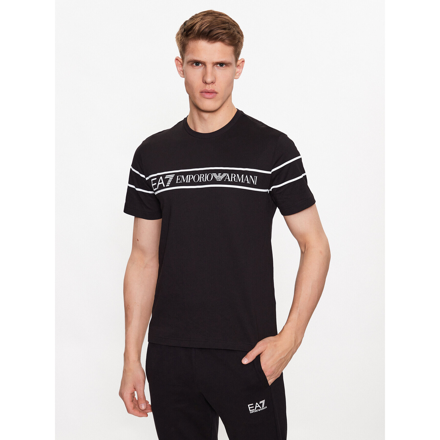 EA7 Emporio Armani T-Shirt 3RPT46 PJ02Z 0200 Černá Regular Fit - Pepit.cz