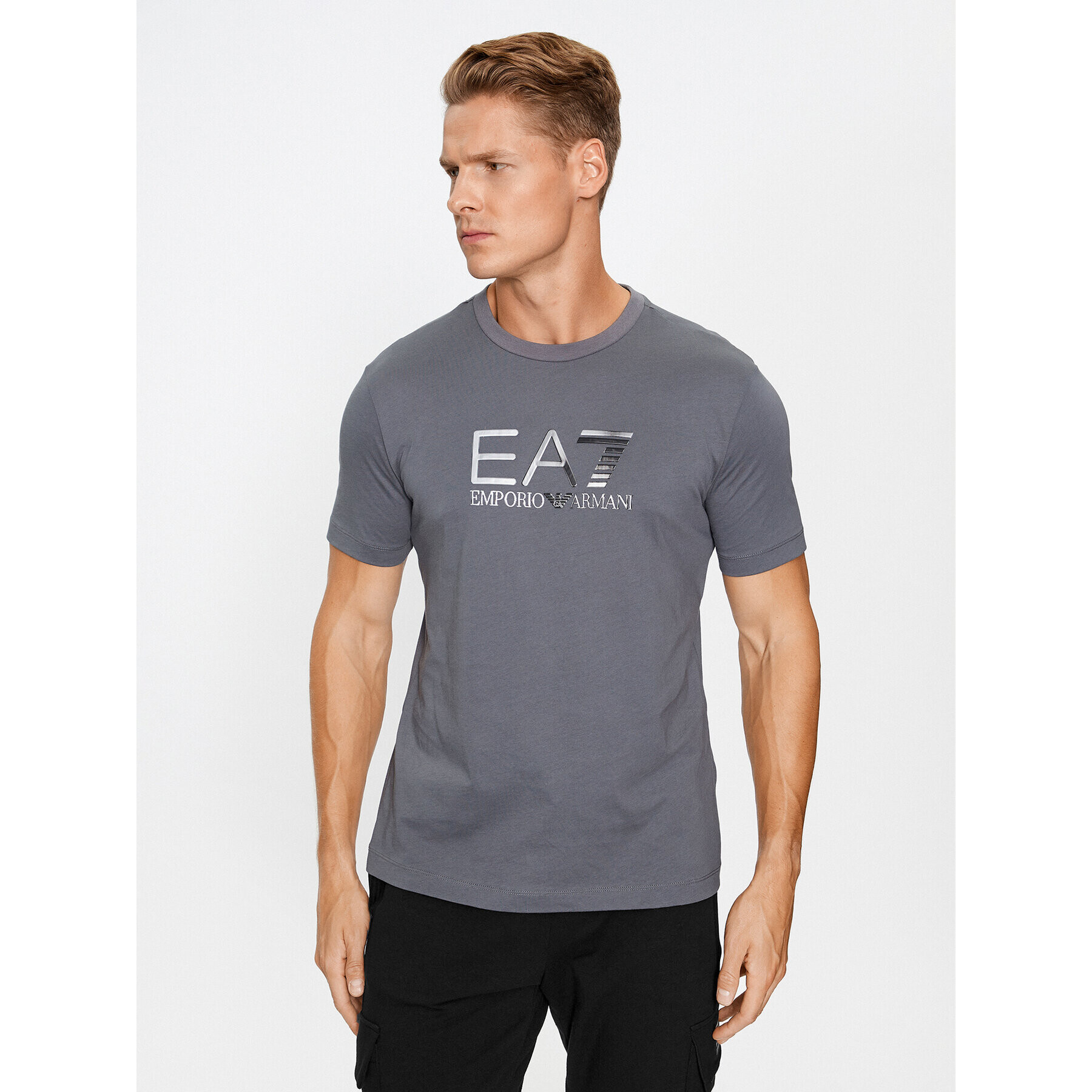 EA7 Emporio Armani T-Shirt 6RPT71 PJM9Z 1977 Šedá Regular Fit - Pepit.cz