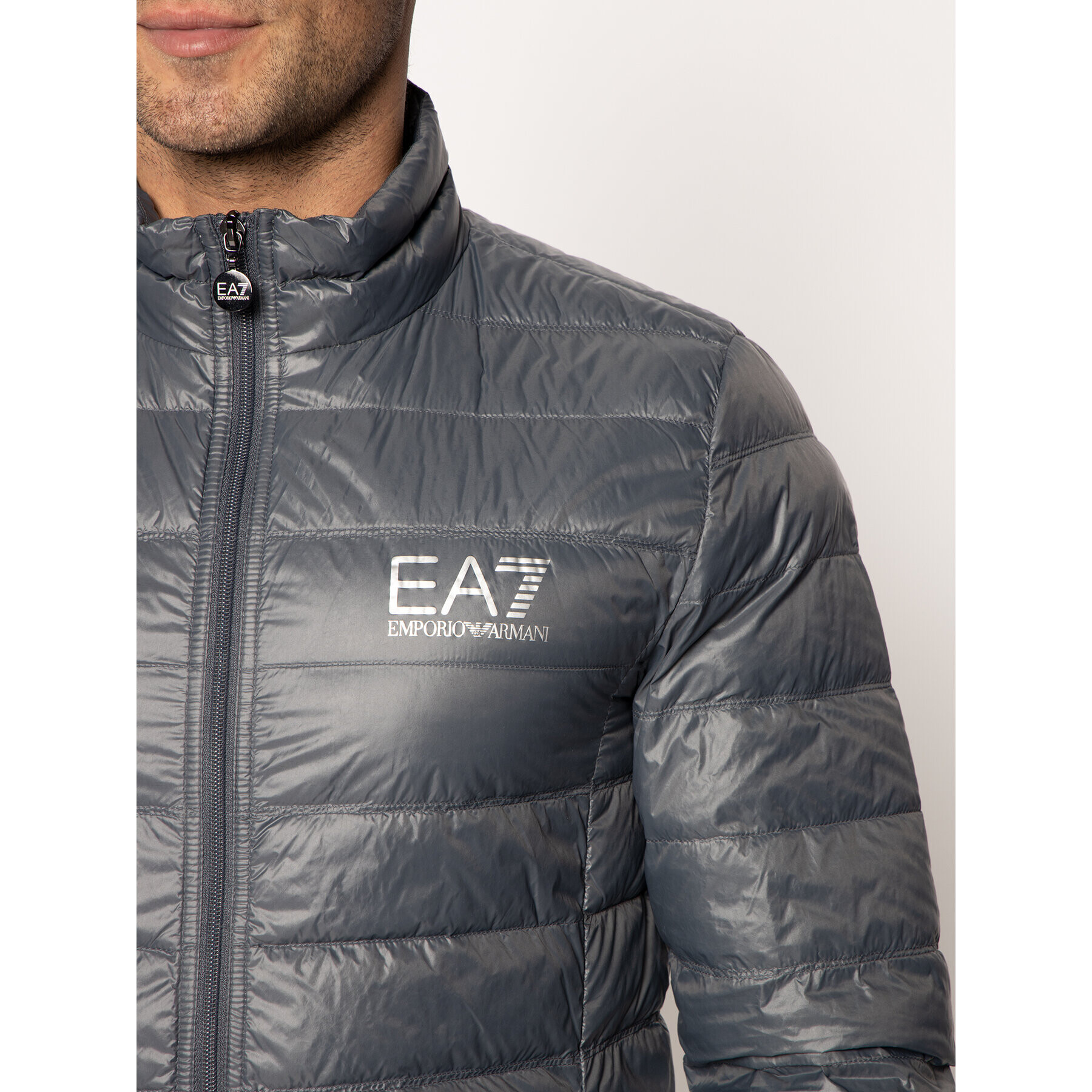 EA7 Emporio Armani Vatovaná bunda 8NPB01 PN29Z 1977 Šedá Regular Fit - Pepit.cz