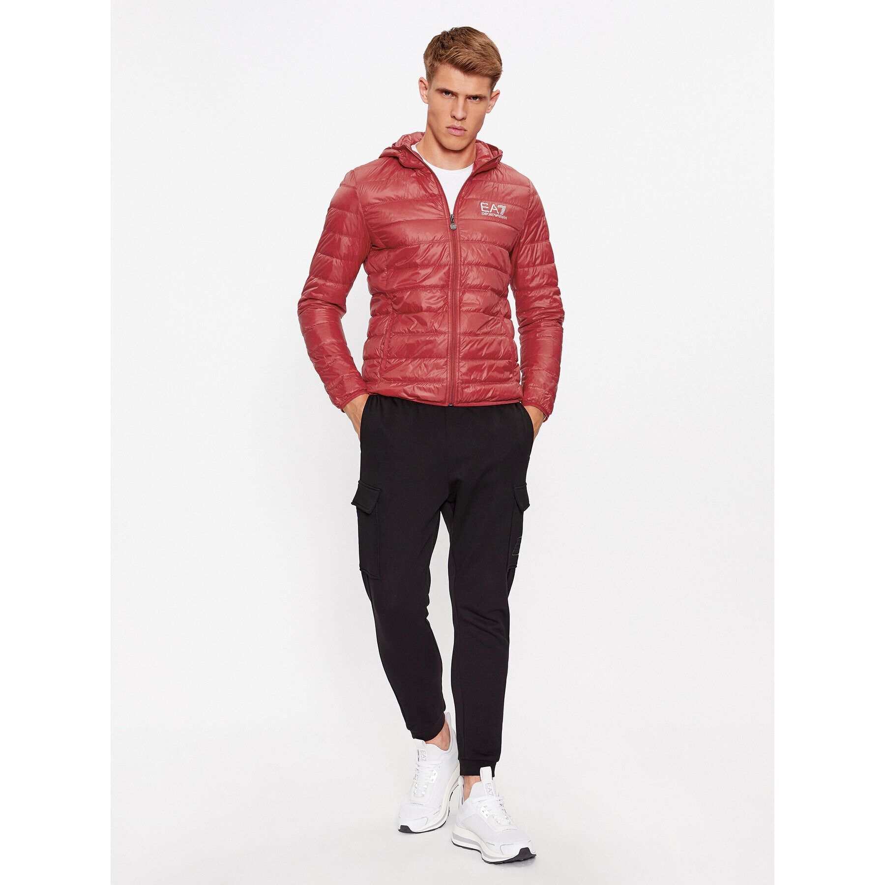 EA7 Emporio Armani Vatovaná bunda 8NPB02 PN29Z 1462 Červená Regular Fit - Pepit.cz