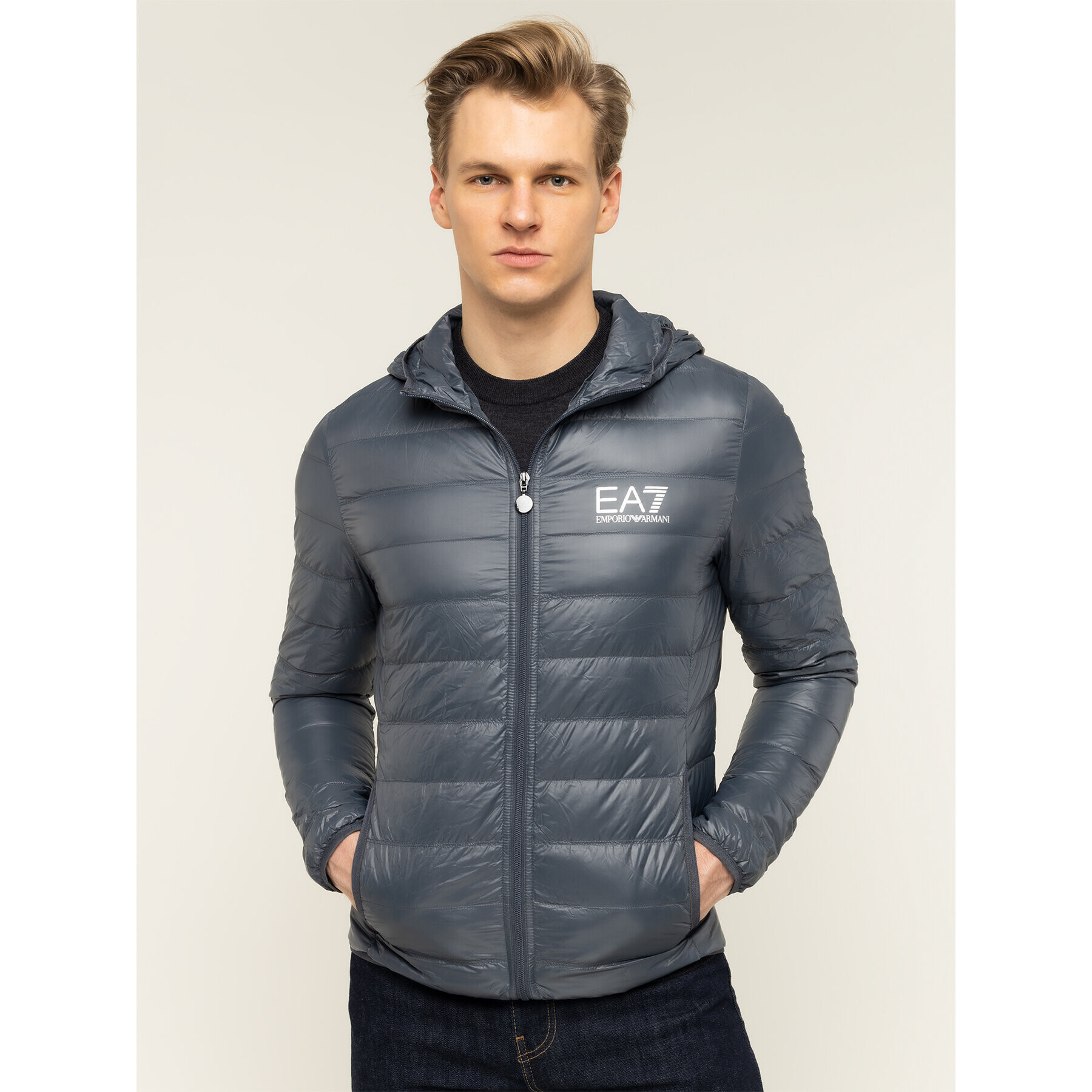 EA7 Emporio Armani Vatovaná bunda 8NPB02 PN29Z 1977 Šedá Regular Fit - Pepit.cz