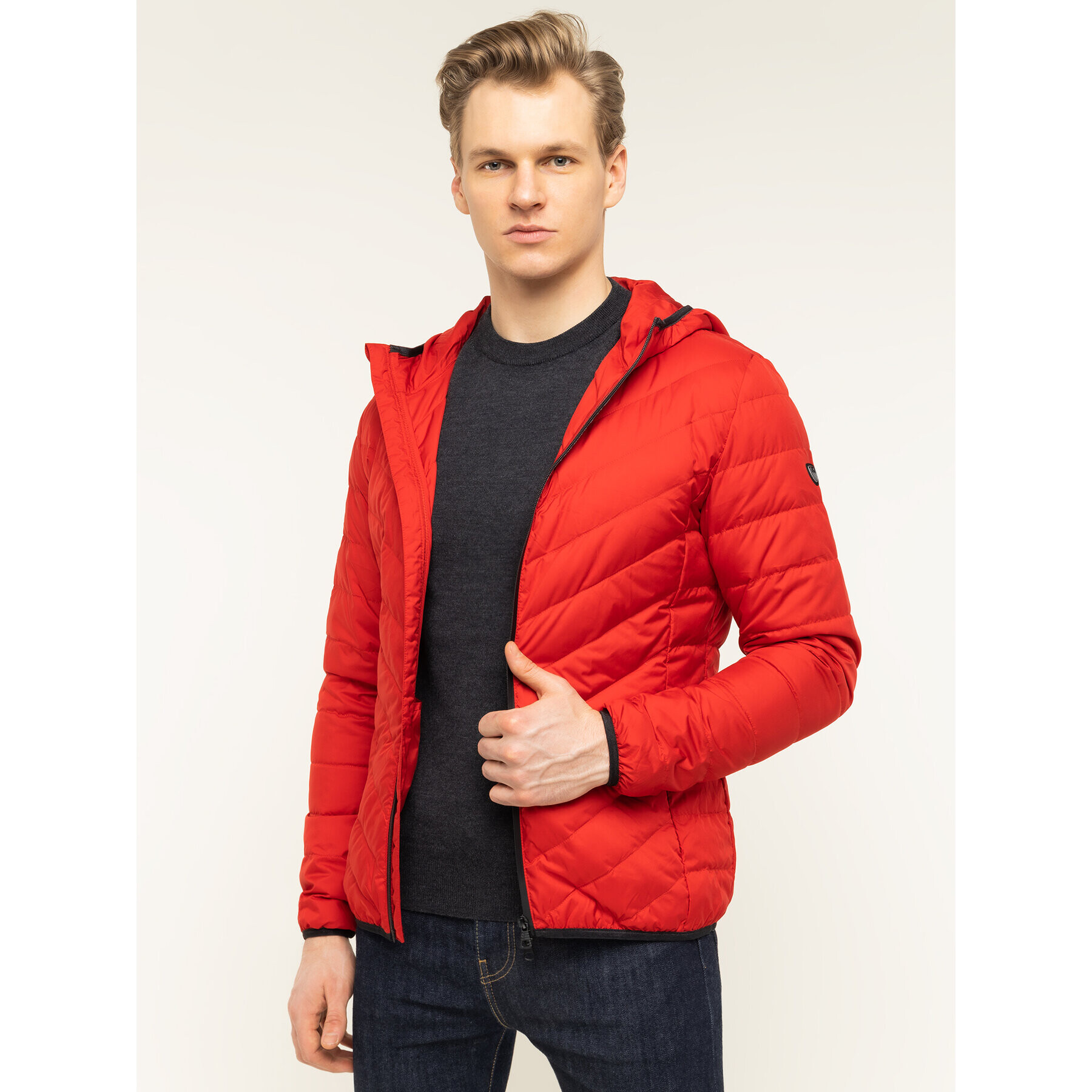 EA7 Emporio Armani Vatovaná bunda 8NPB07 PNE1Z 1450 Červená Regular Fit - Pepit.cz