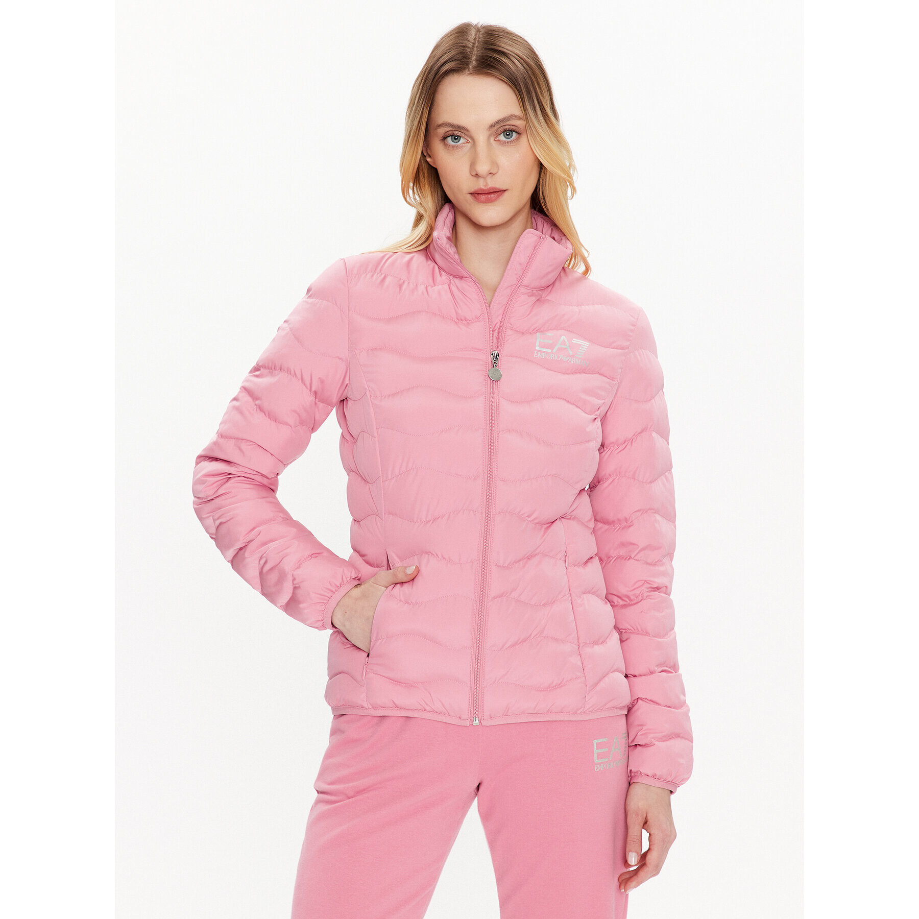 EA7 Emporio Armani Vatovaná bunda 8NTB21 TNF8Z 0412 Růžová Regular Fit - Pepit.cz