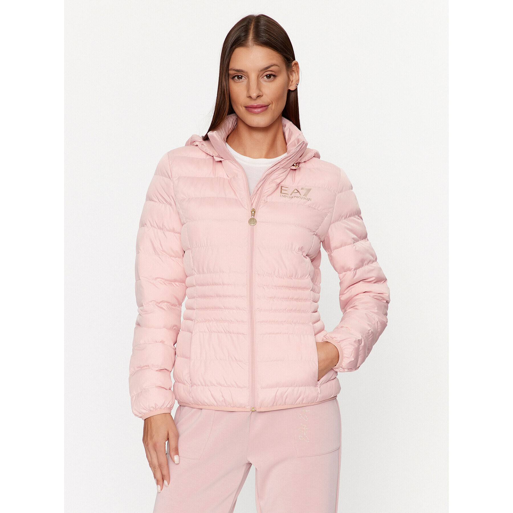 EA7 Emporio Armani Vatovaná bunda 8NTB23 TNF8Z 0416 Růžová Regular Fit - Pepit.cz