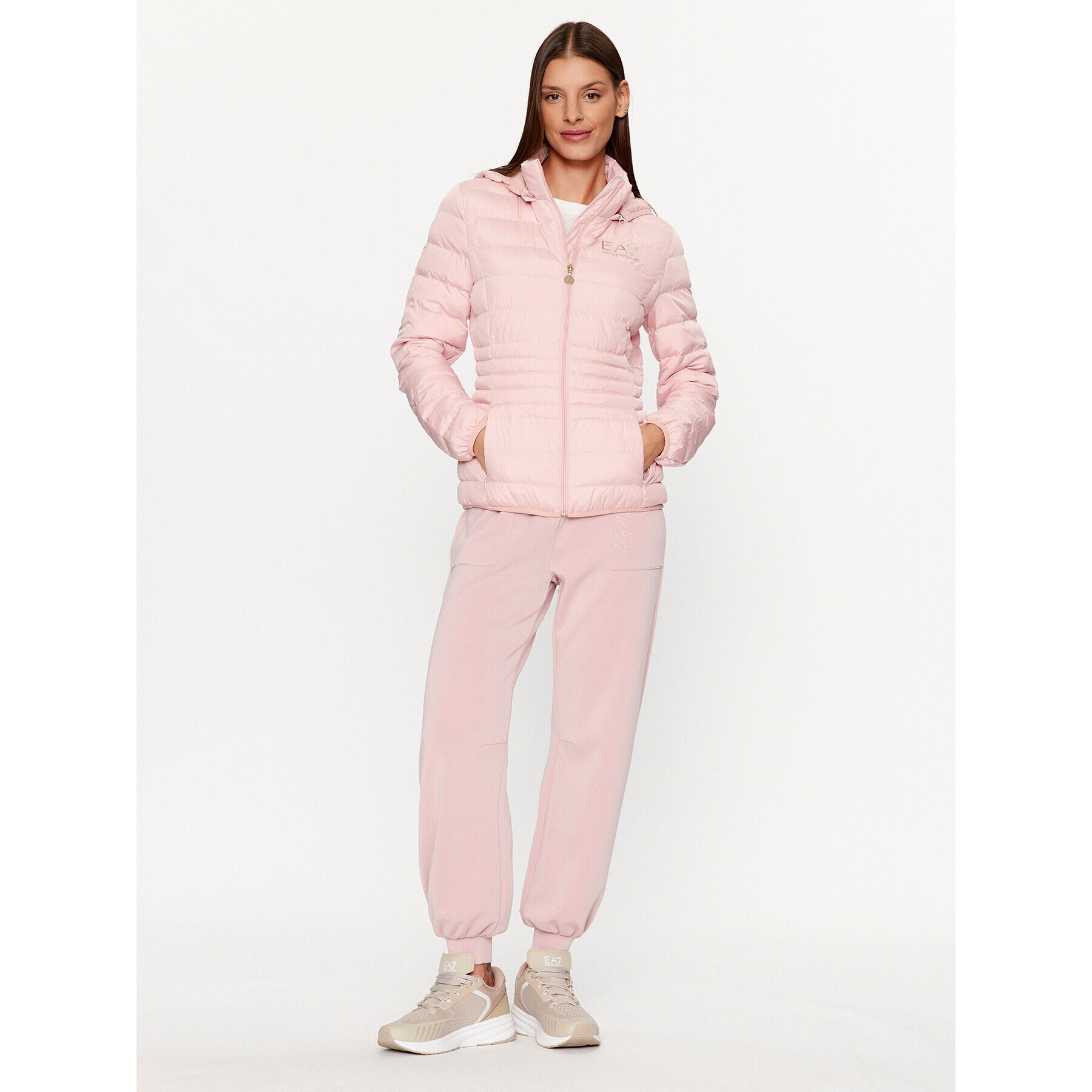 EA7 Emporio Armani Vatovaná bunda 8NTB23 TNF8Z 0416 Růžová Regular Fit - Pepit.cz