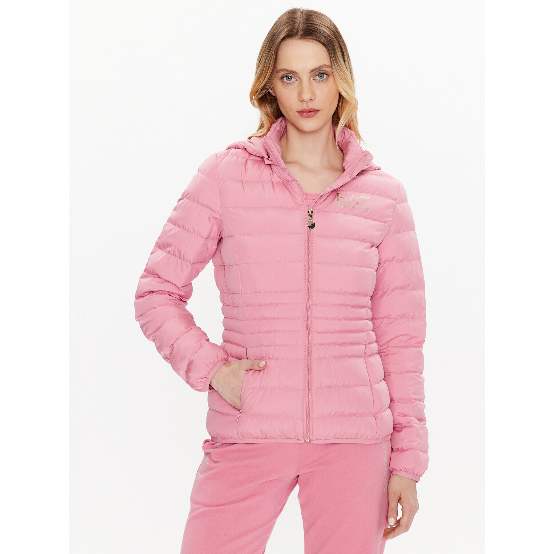 EA7 Emporio Armani Vatovaná bunda 8NTB23 TNF8Z 1428 Růžová Regular Fit - Pepit.cz