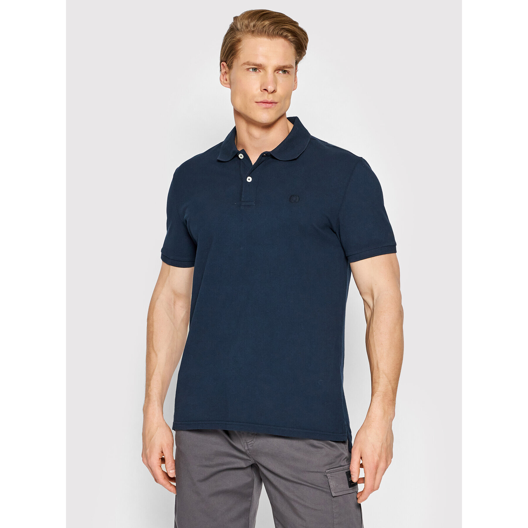 Ecoalf Polokošile Ted GAPOTEDSL8205MS22 Tmavomodrá Slim Fit - Pepit.cz