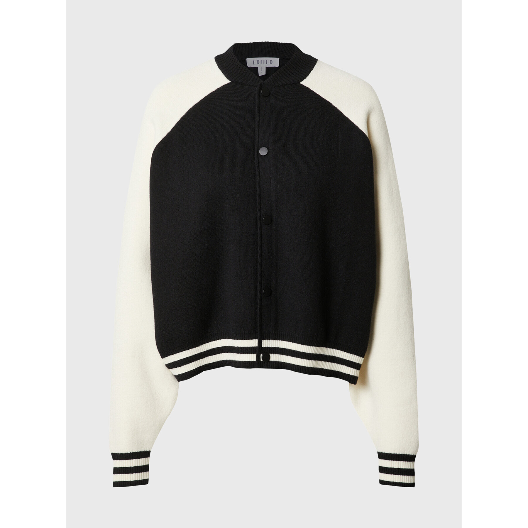 Edited Mikina Tisa Knitted College Bomber EDT604700100002 Černá Regular Fit - Pepit.cz