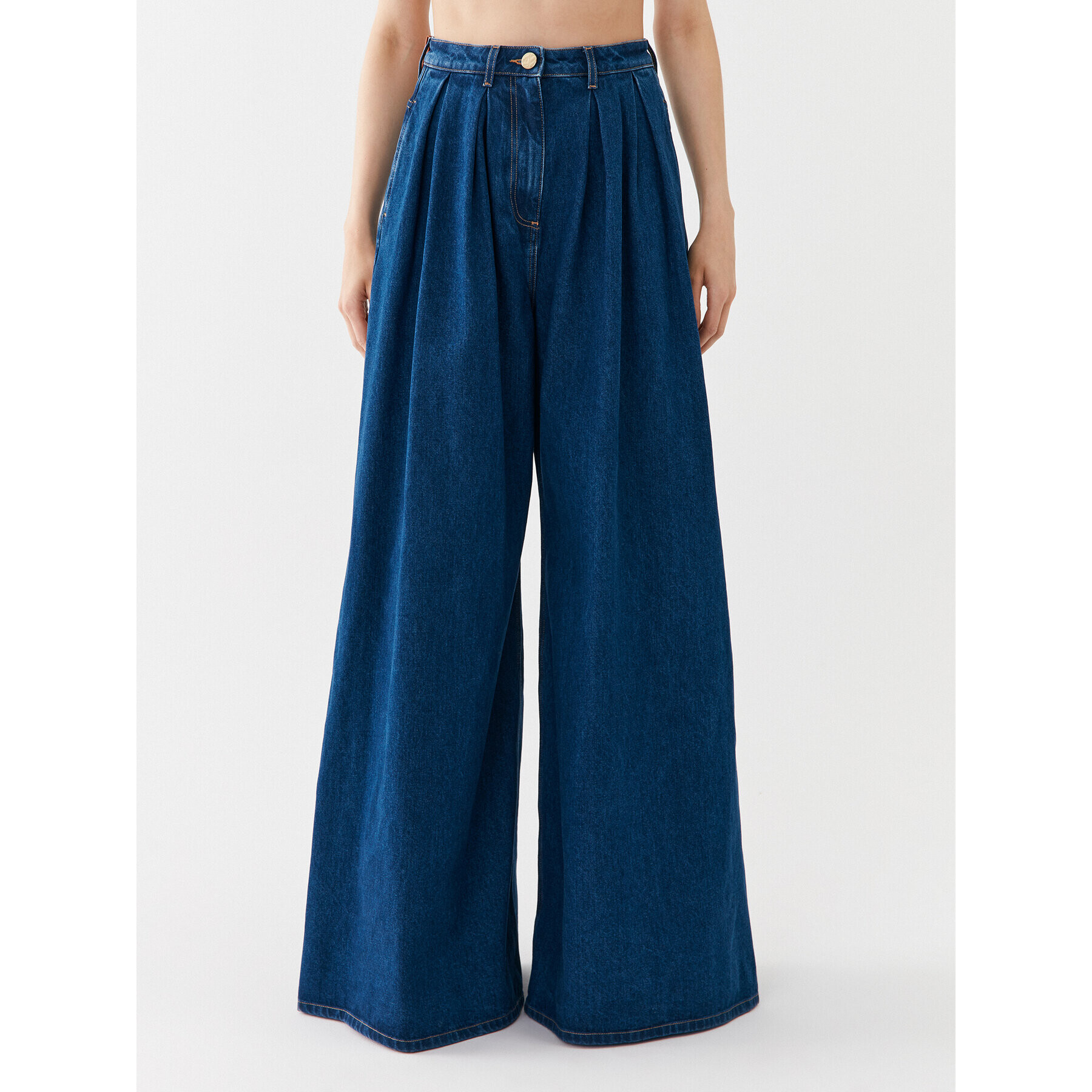 Elisabetta Franchi Jeansy PJ-28I-36E2-V450 Modrá Wide Leg - Pepit.cz