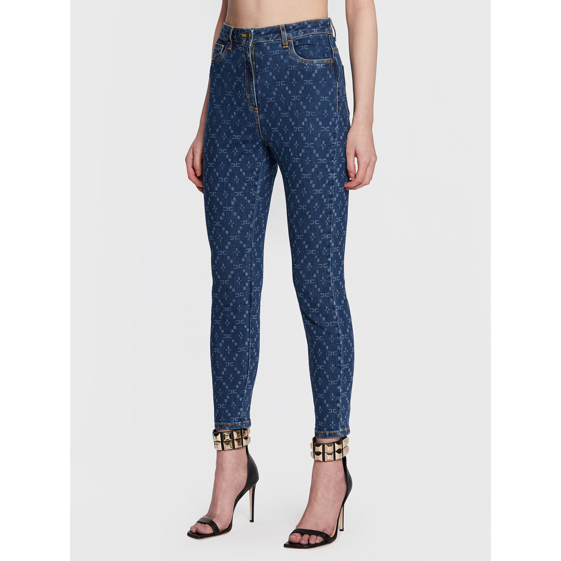 Elisabetta Franchi Jeansy PJ-72D-31E2-V350 Tmavomodrá Skinny Fit - Pepit.cz