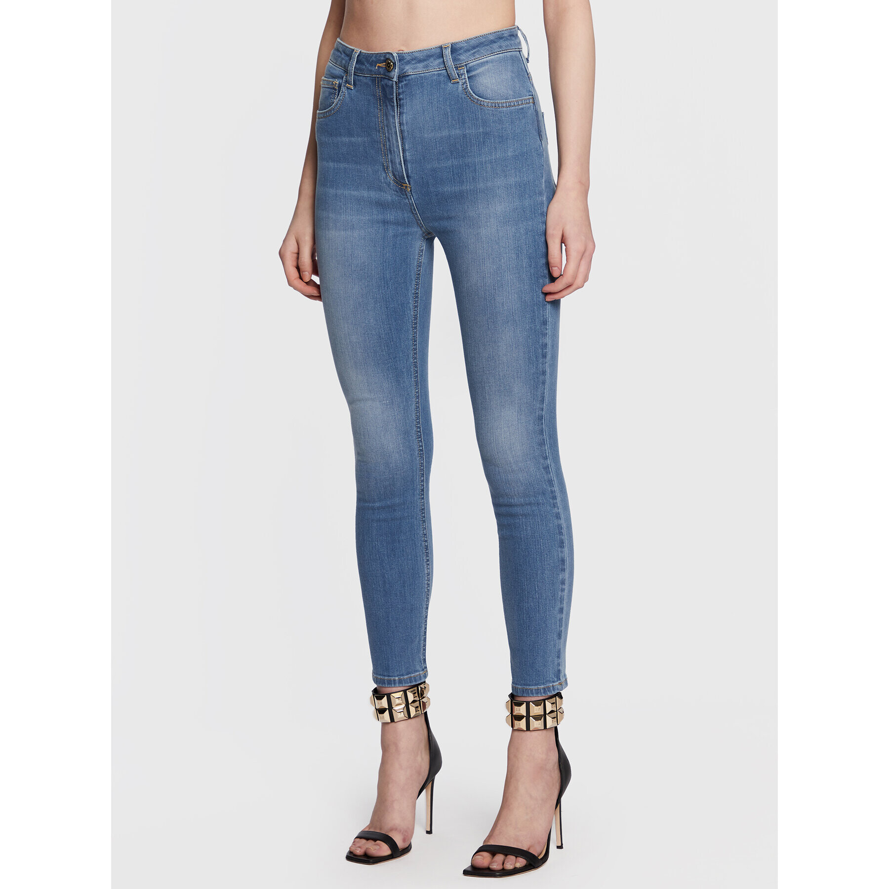 Elisabetta Franchi Jeansy PJ-78S-31E2-V250 Modrá Skinny Fit - Pepit.cz