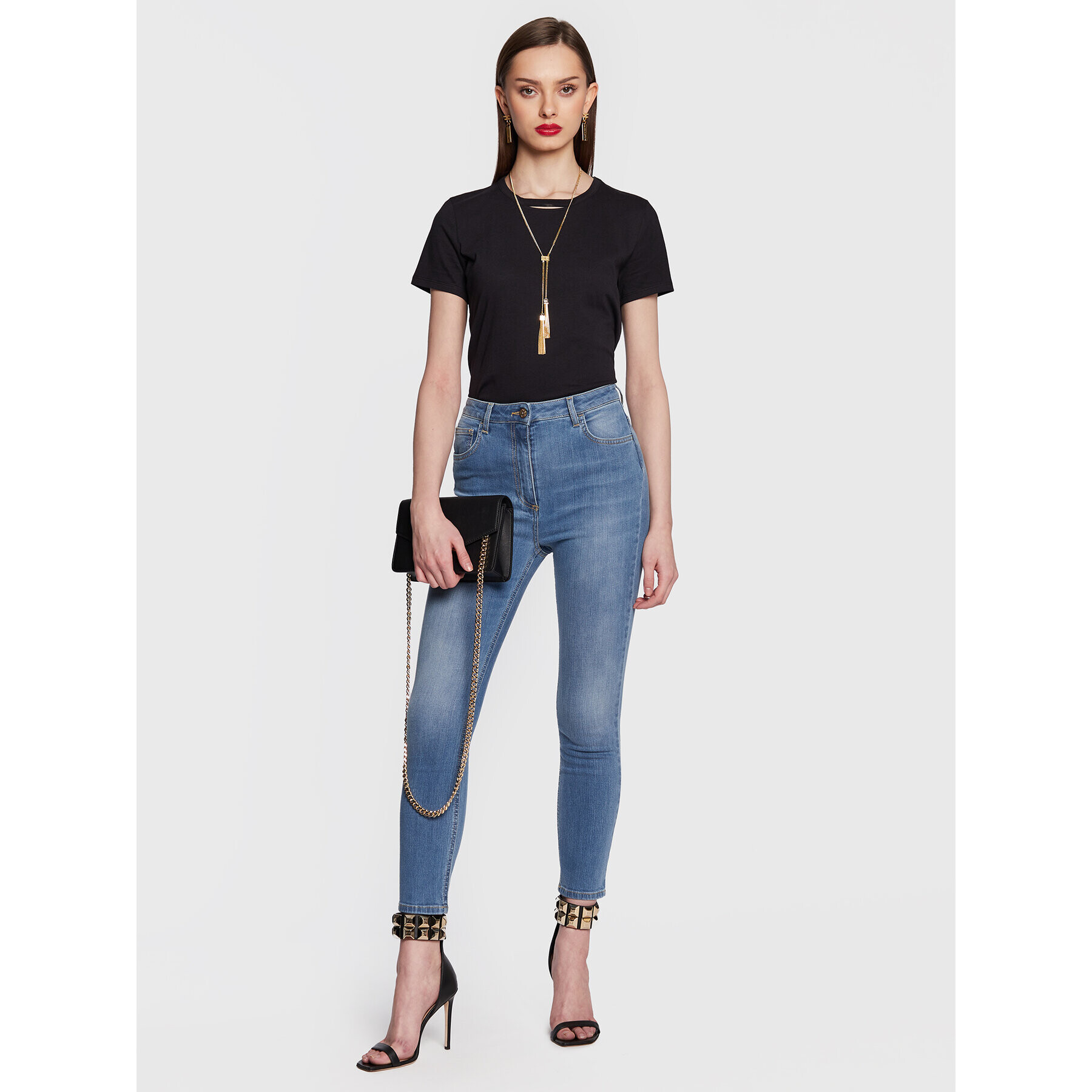 Elisabetta Franchi Jeansy PJ-78S-31E2-V250 Modrá Skinny Fit - Pepit.cz