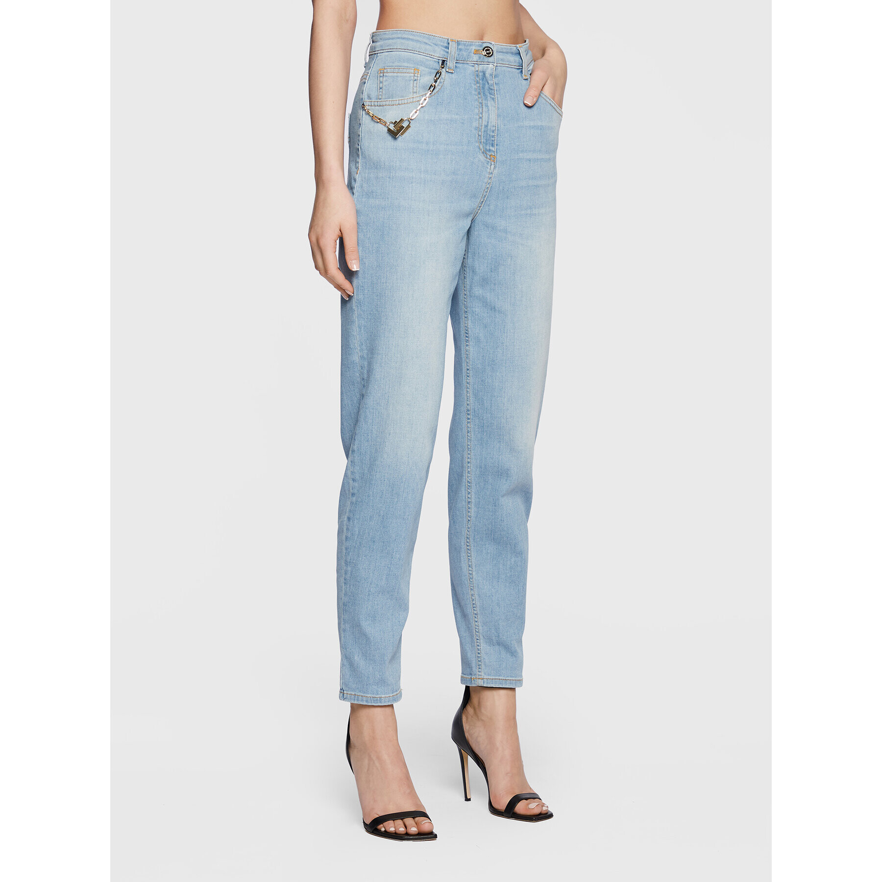 Elisabetta Franchi Jeansy PJ-96D-31E2-V350 Modrá Regular Fit - Pepit.cz