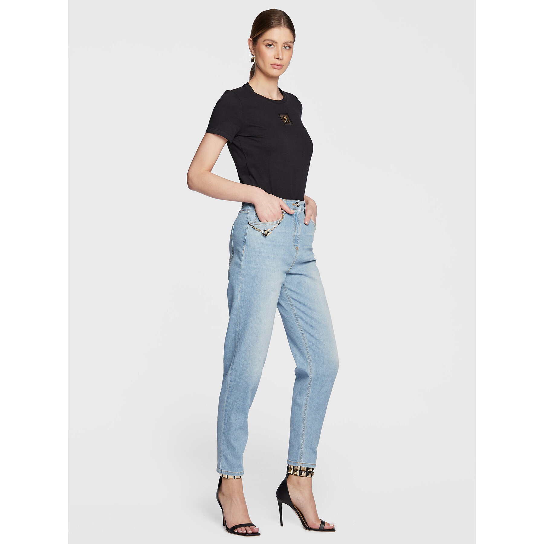 Elisabetta Franchi Jeansy PJ-96D-31E2-V350 Modrá Regular Fit - Pepit.cz