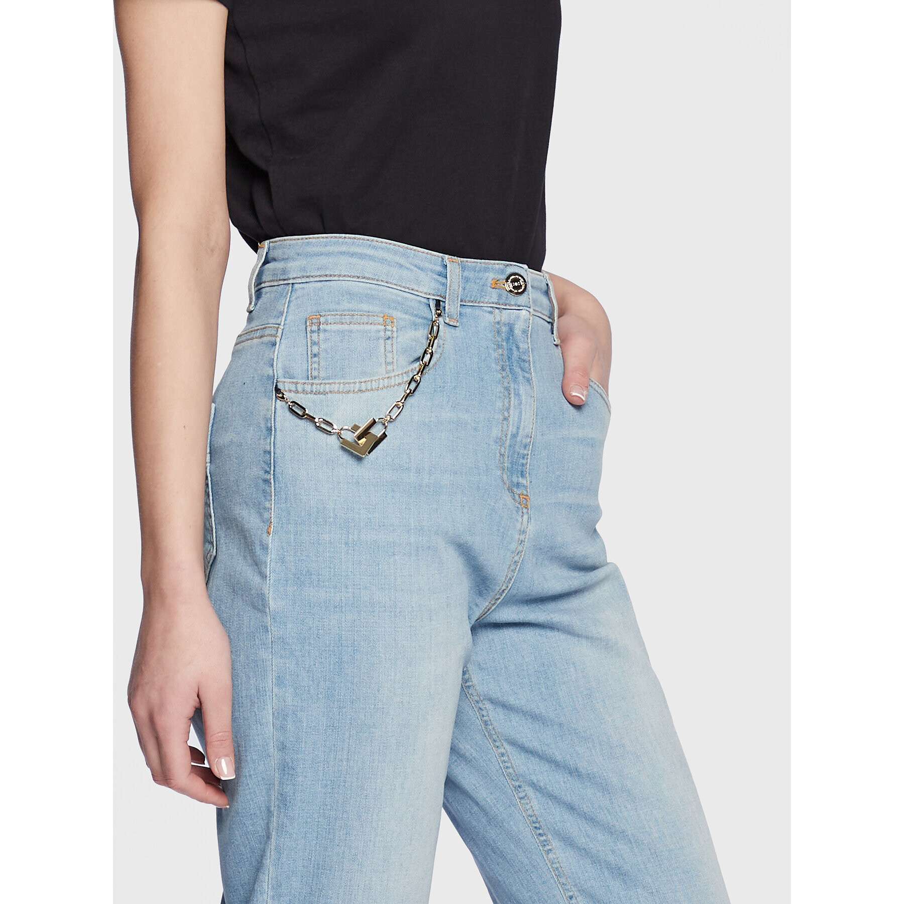 Elisabetta Franchi Jeansy PJ-96D-31E2-V350 Modrá Regular Fit - Pepit.cz