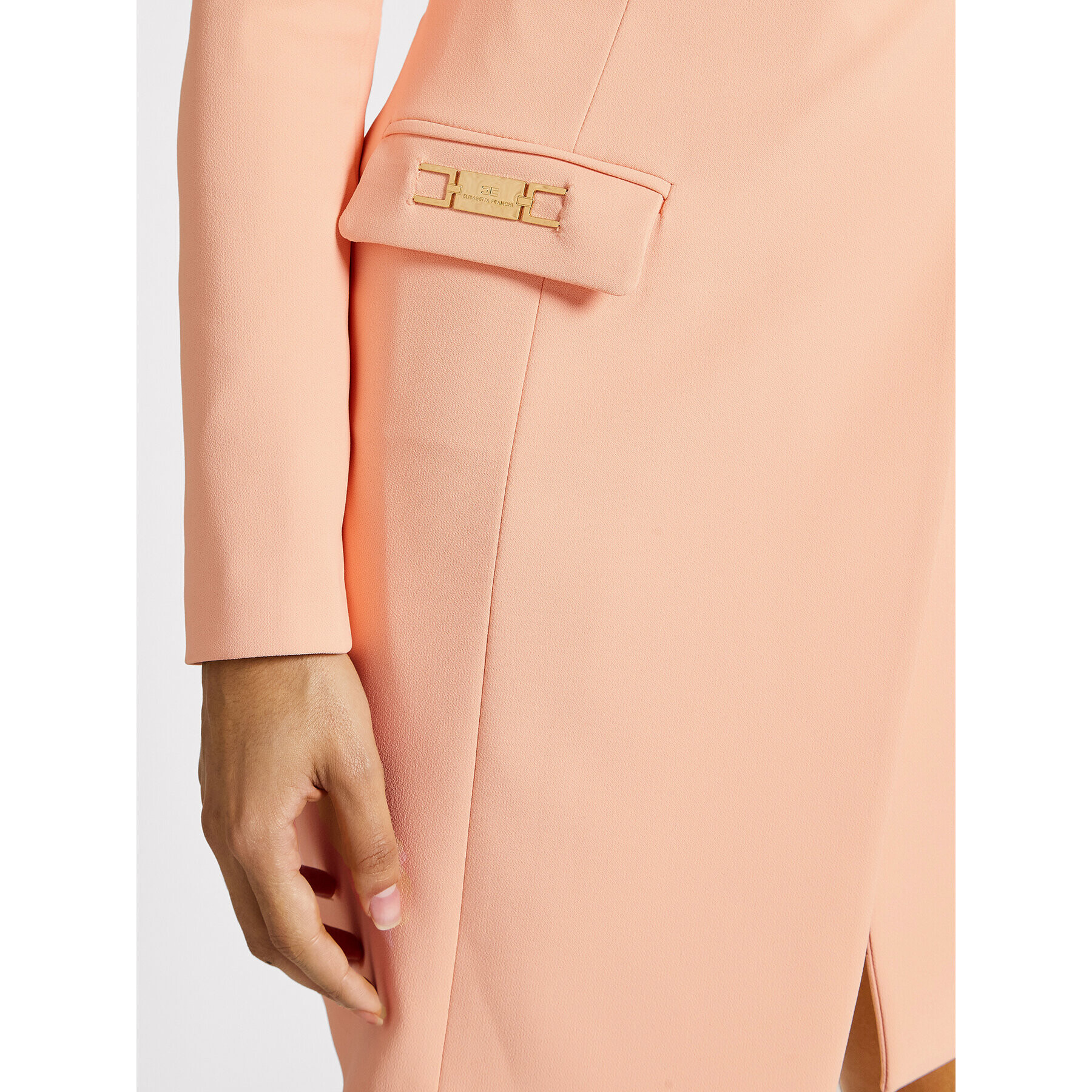 Elisabetta Franchi Koktejlové šaty AB-069-21E2-V450 Oranžová Slim Fit - Pepit.cz