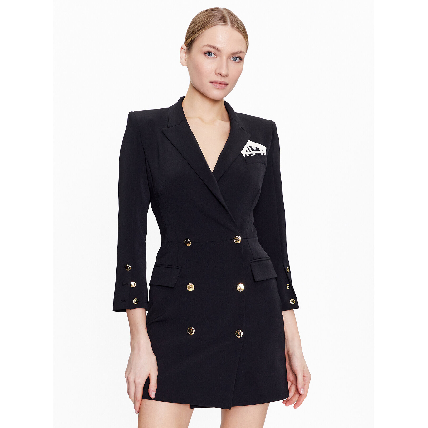 Elisabetta Franchi Koktejlové šaty AB-340-31E2-V590 Černá Slim Fit - Pepit.cz