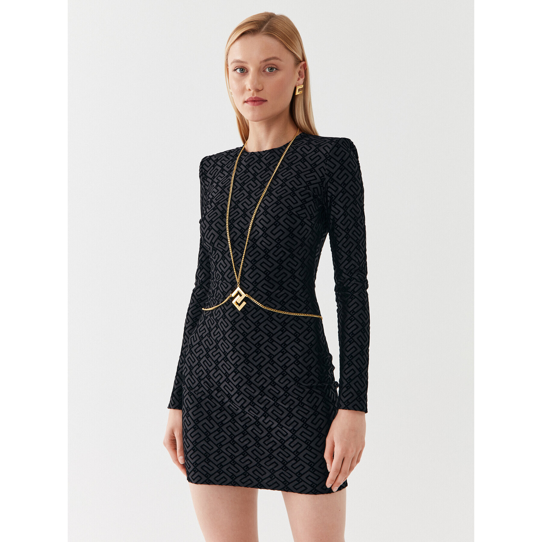 Elisabetta Franchi Koktejlové šaty AB-424-36E2-V450 Černá Slim Fit - Pepit.cz