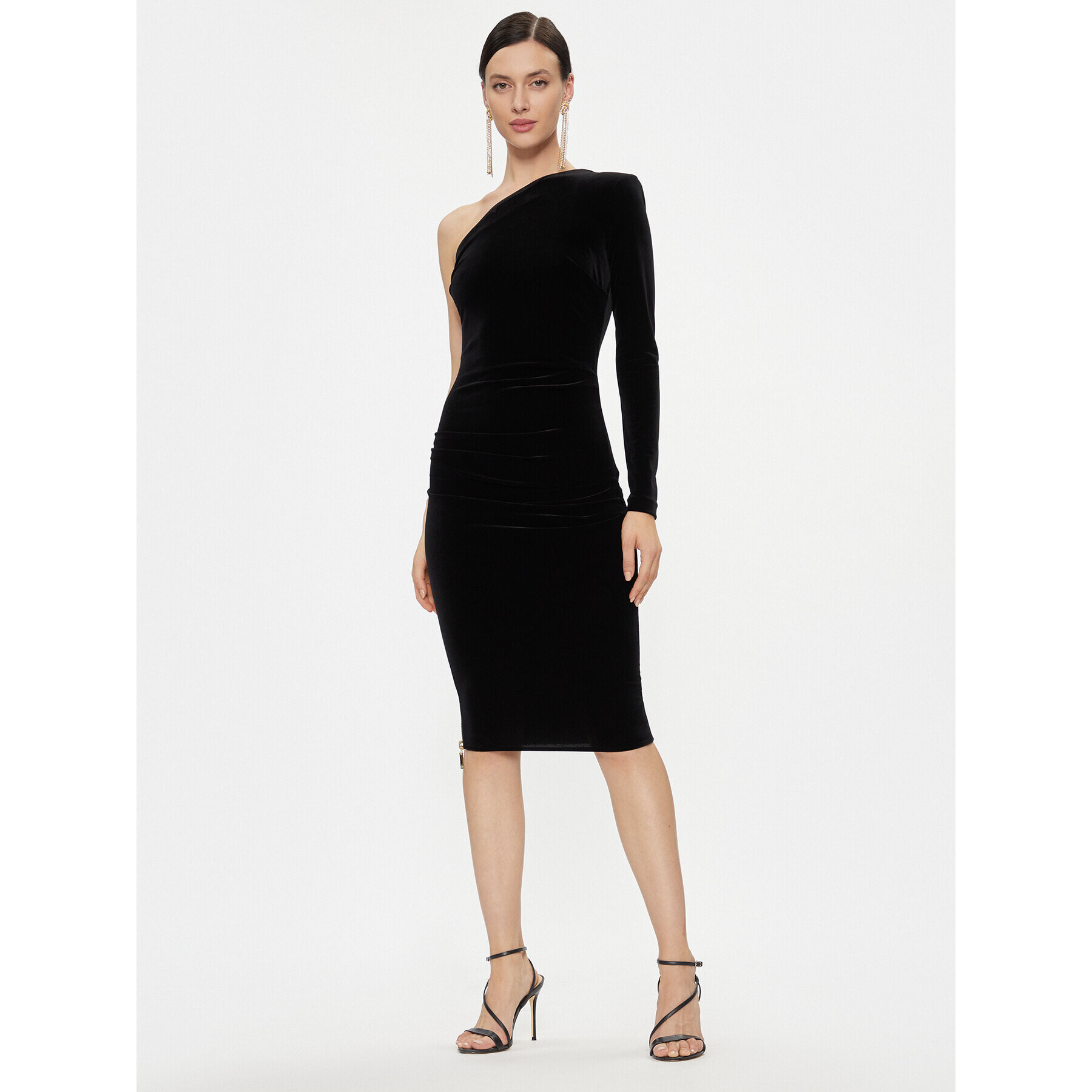 Elisabetta Franchi Koktejlové šaty AB-457-37E2-V440 Černá Slim Fit - Pepit.cz