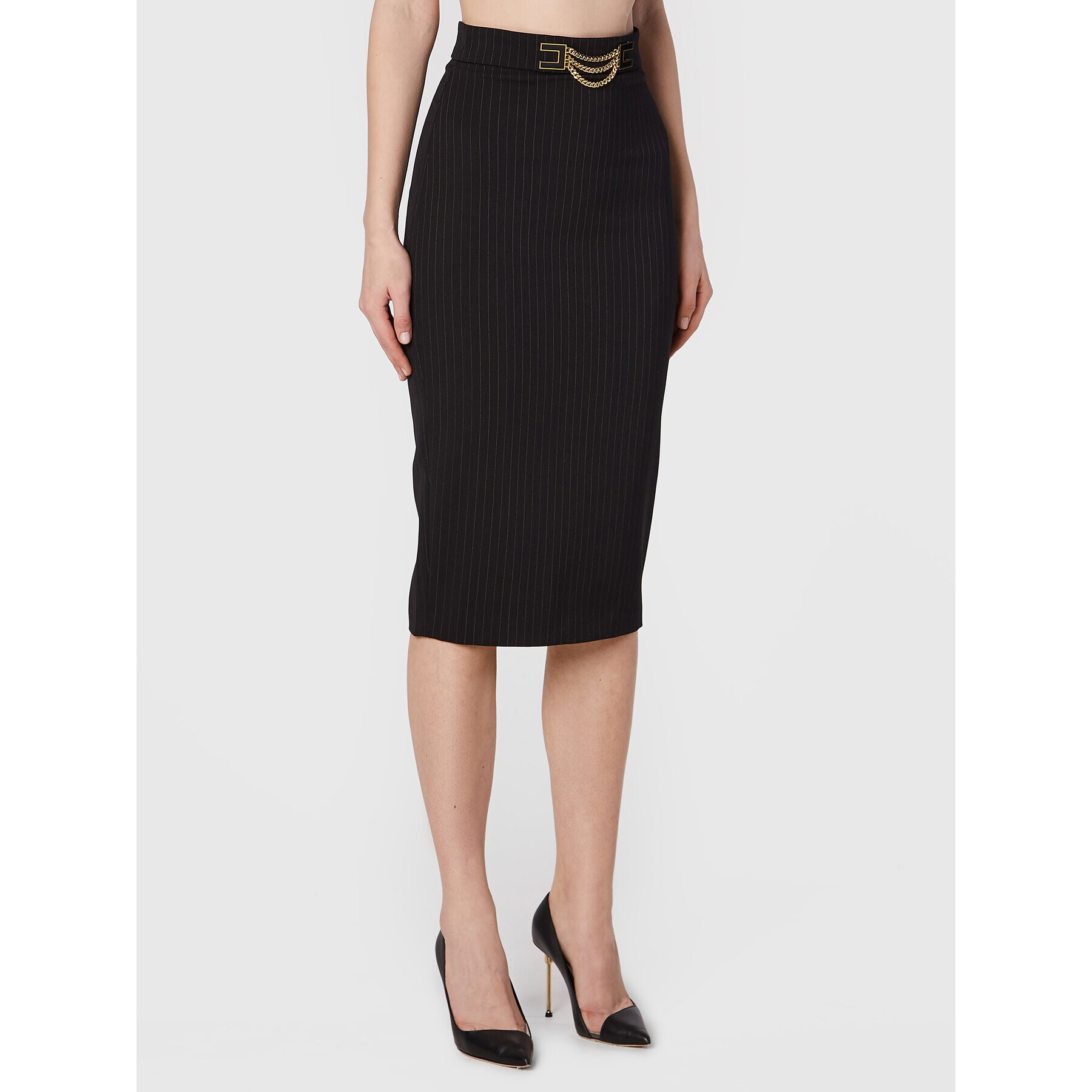 Elisabetta Franchi Pouzdrová sukně GO-491-27E2-V340 Černá Slim Fit - Pepit.cz