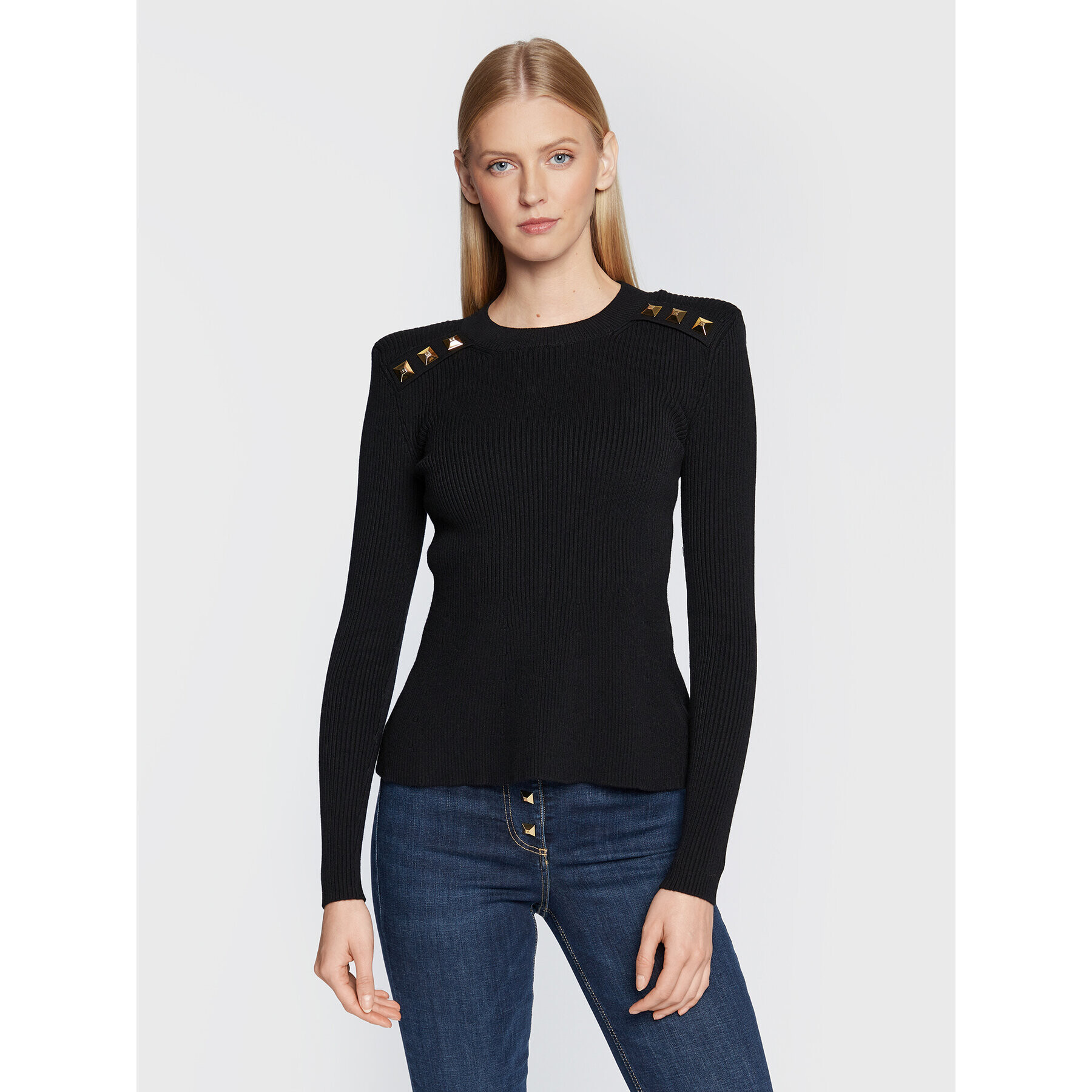 Elisabetta Franchi Svetr MK-68M-26E2-V420 Černá Slim Fit - Pepit.cz