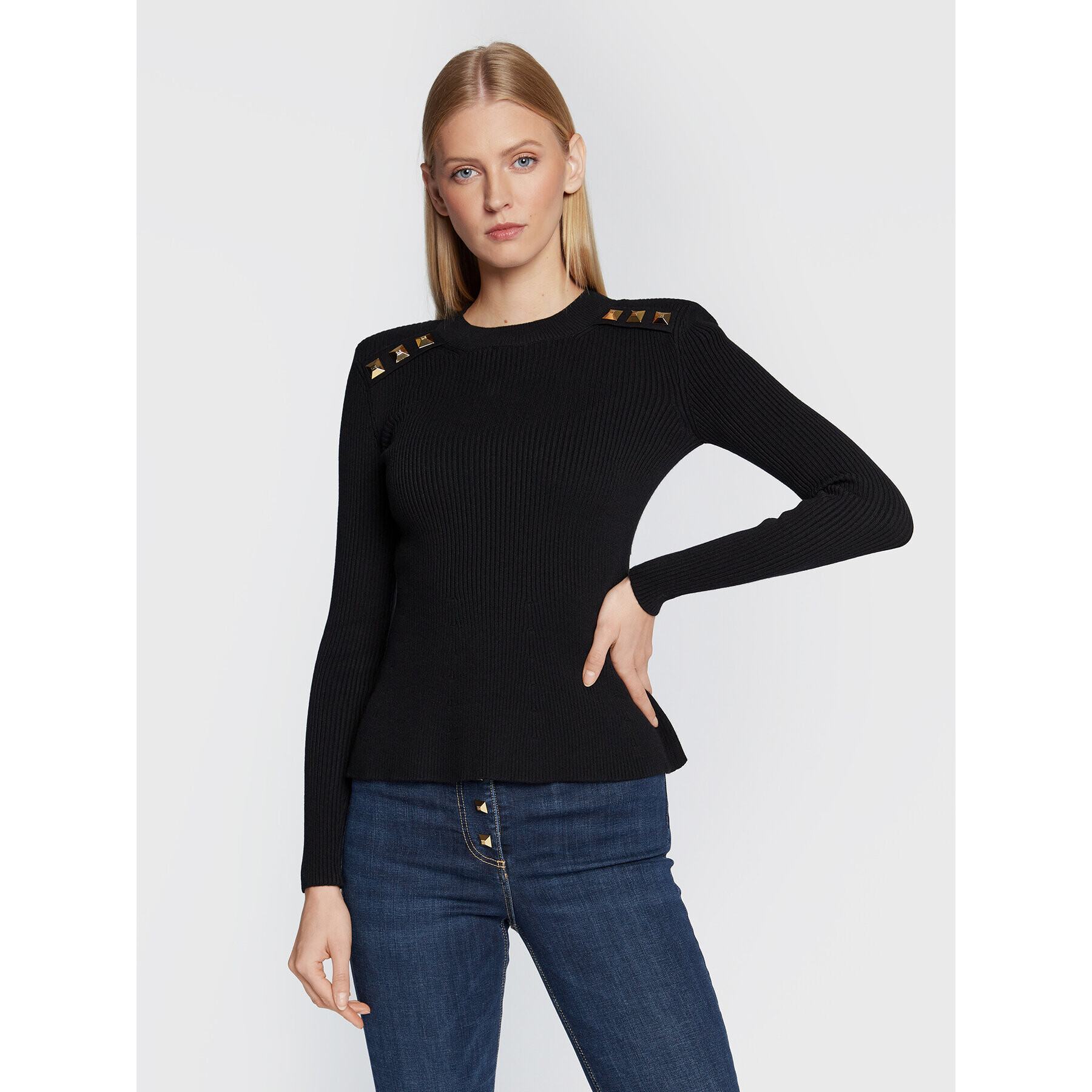 Elisabetta Franchi Svetr MK-68M-26E2-V420 Černá Slim Fit - Pepit.cz