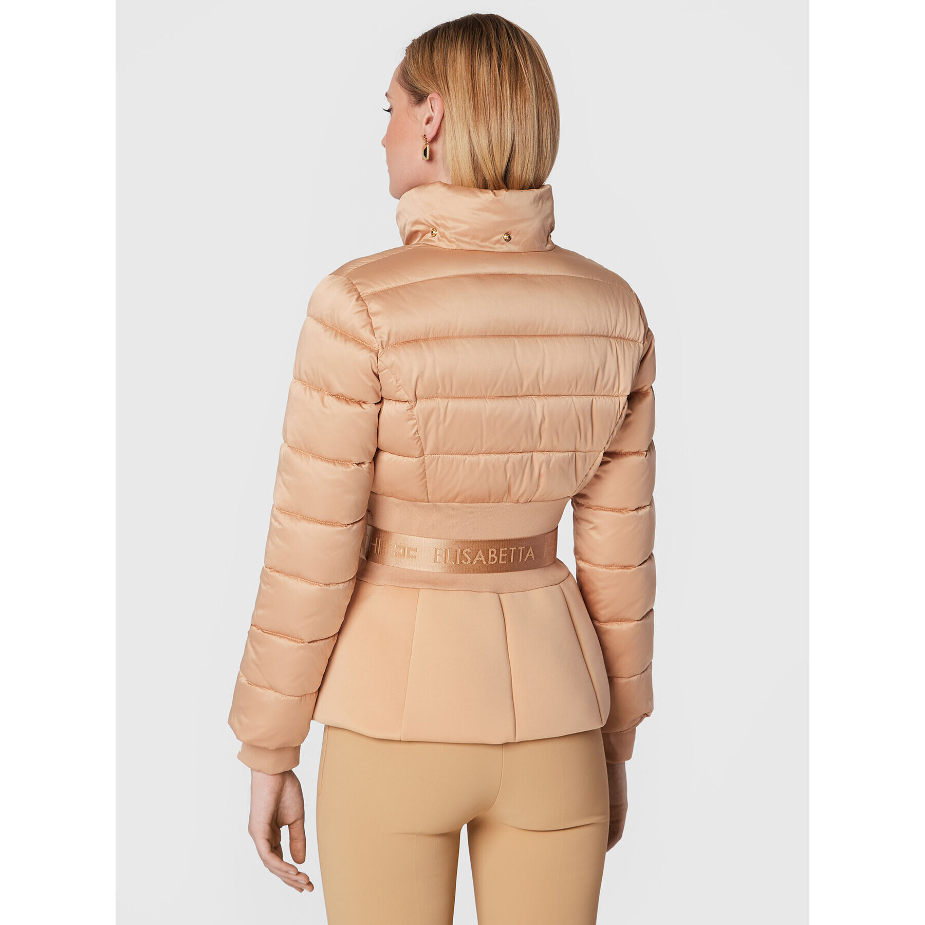 Elisabetta Franchi Vatovaná bunda PI-40H-26E2-V590 Béžová Slim Fit - Pepit.cz