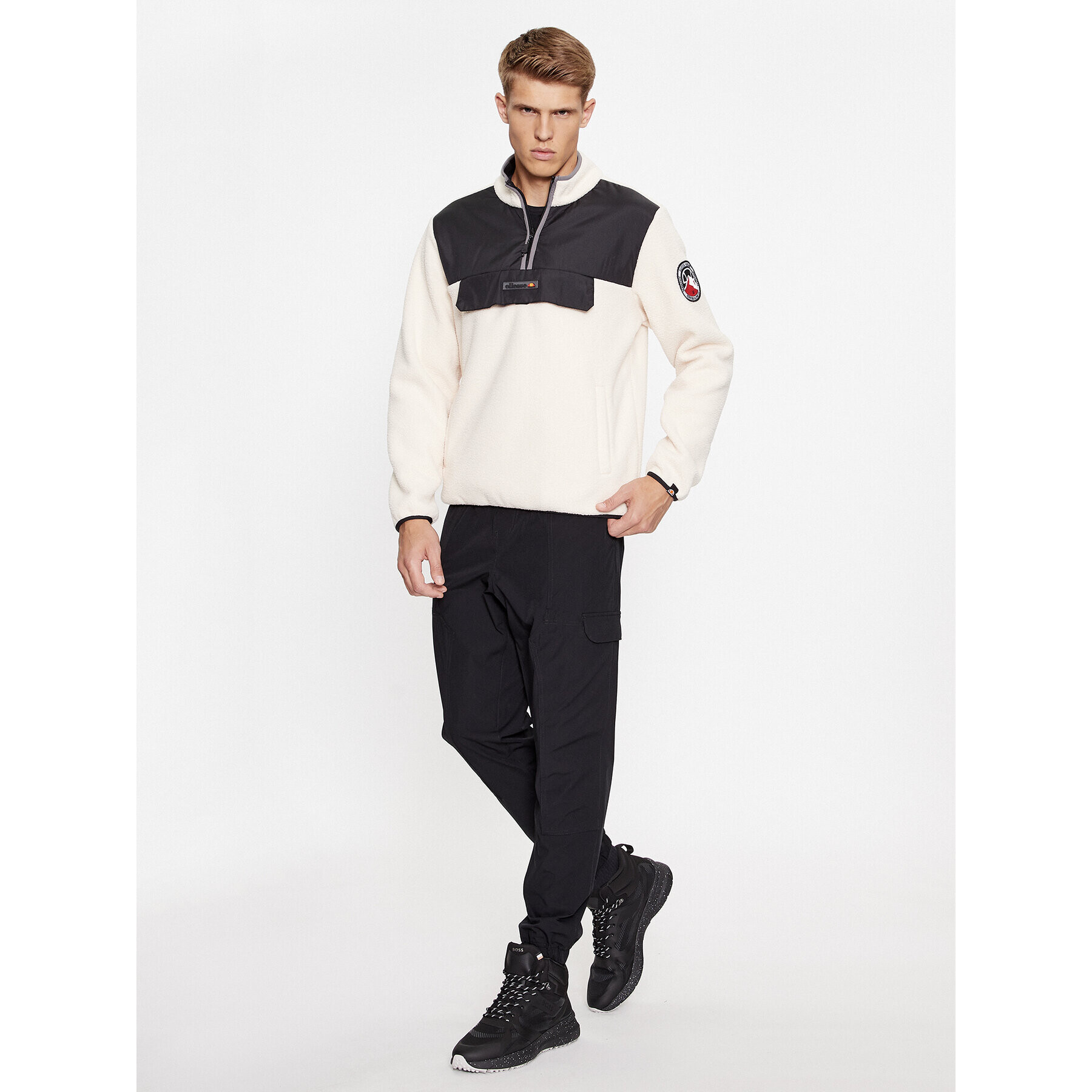 Ellesse Fleecová mikina Zinco SHT19077 Écru Regular Fit - Pepit.cz