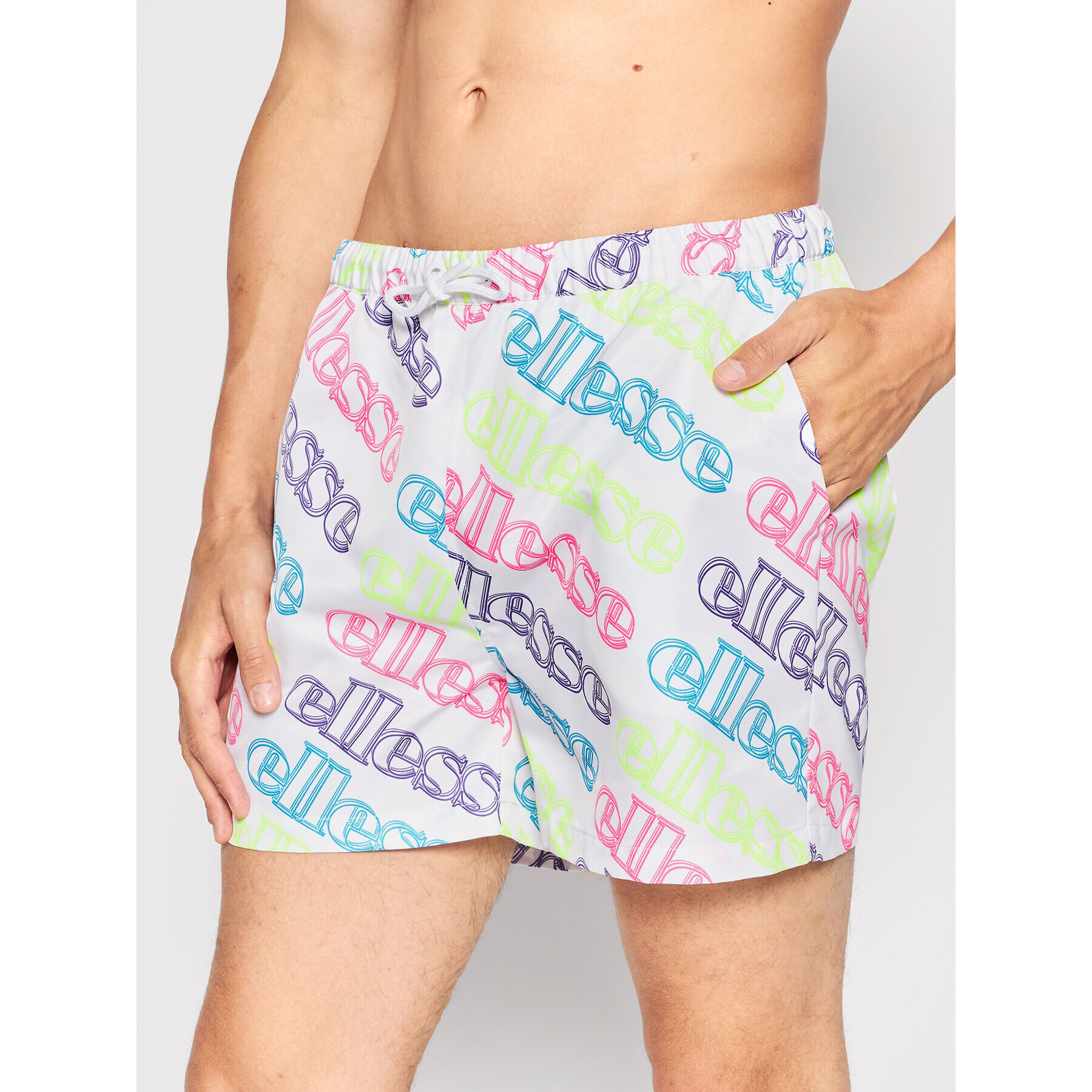 Ellesse Plavecké šortky Sanio SHN15419 Bílá Regular Fit - Pepit.cz