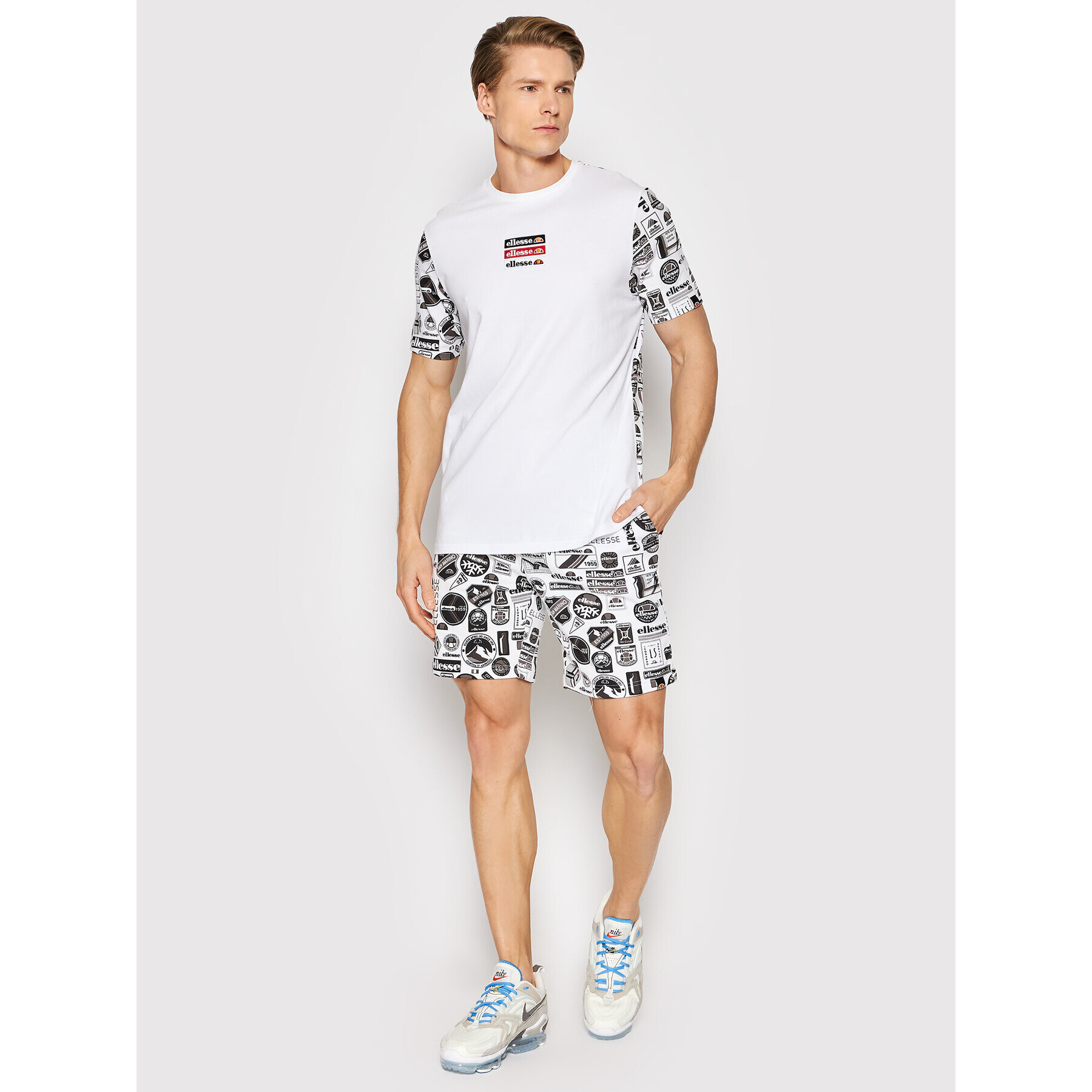 Ellesse Sportovní kraťasy Igor SHM14519 Bílá Regular Fit - Pepit.cz