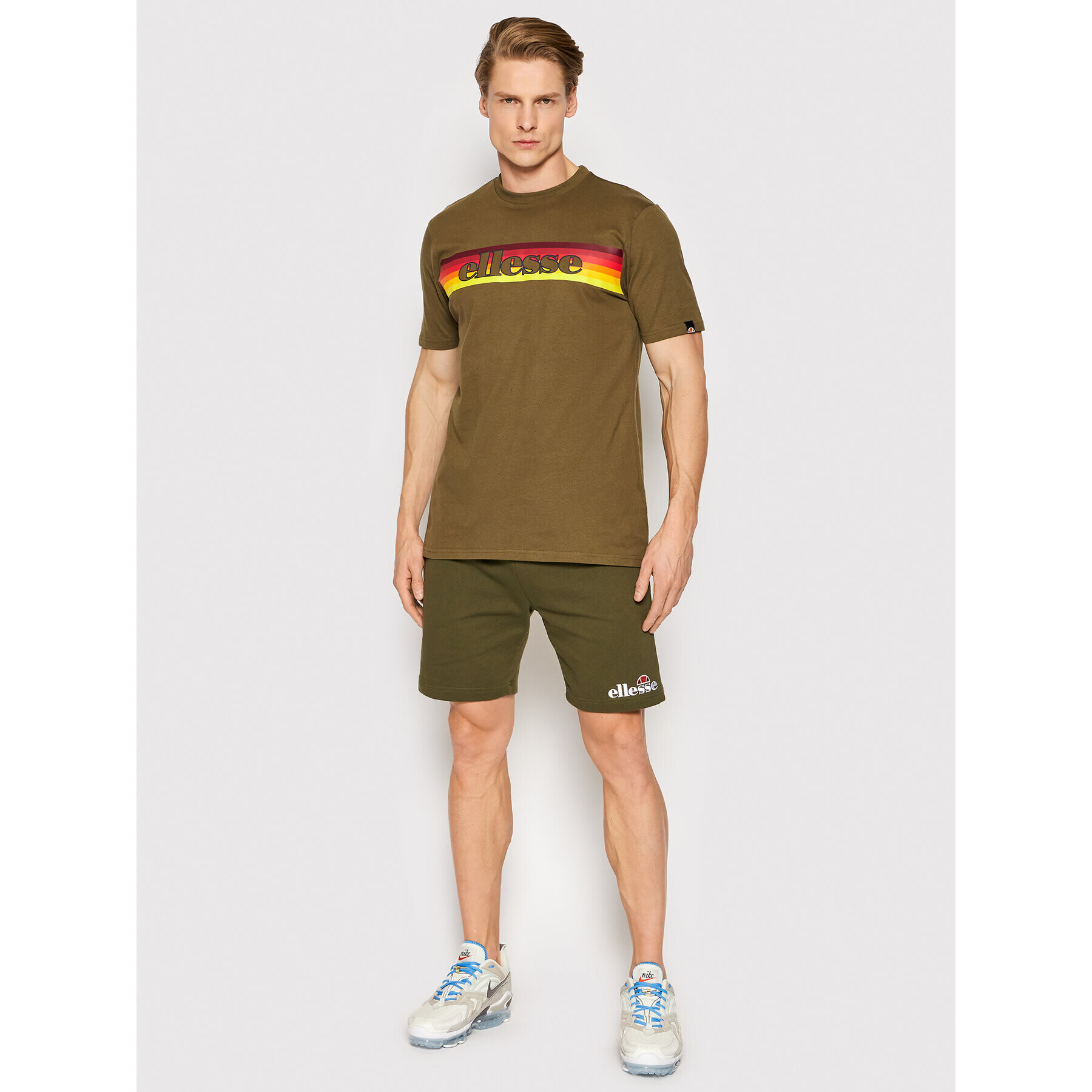 Ellesse Sportovní kraťasy Silvan SHF09162 Zelená Regular Fit - Pepit.cz