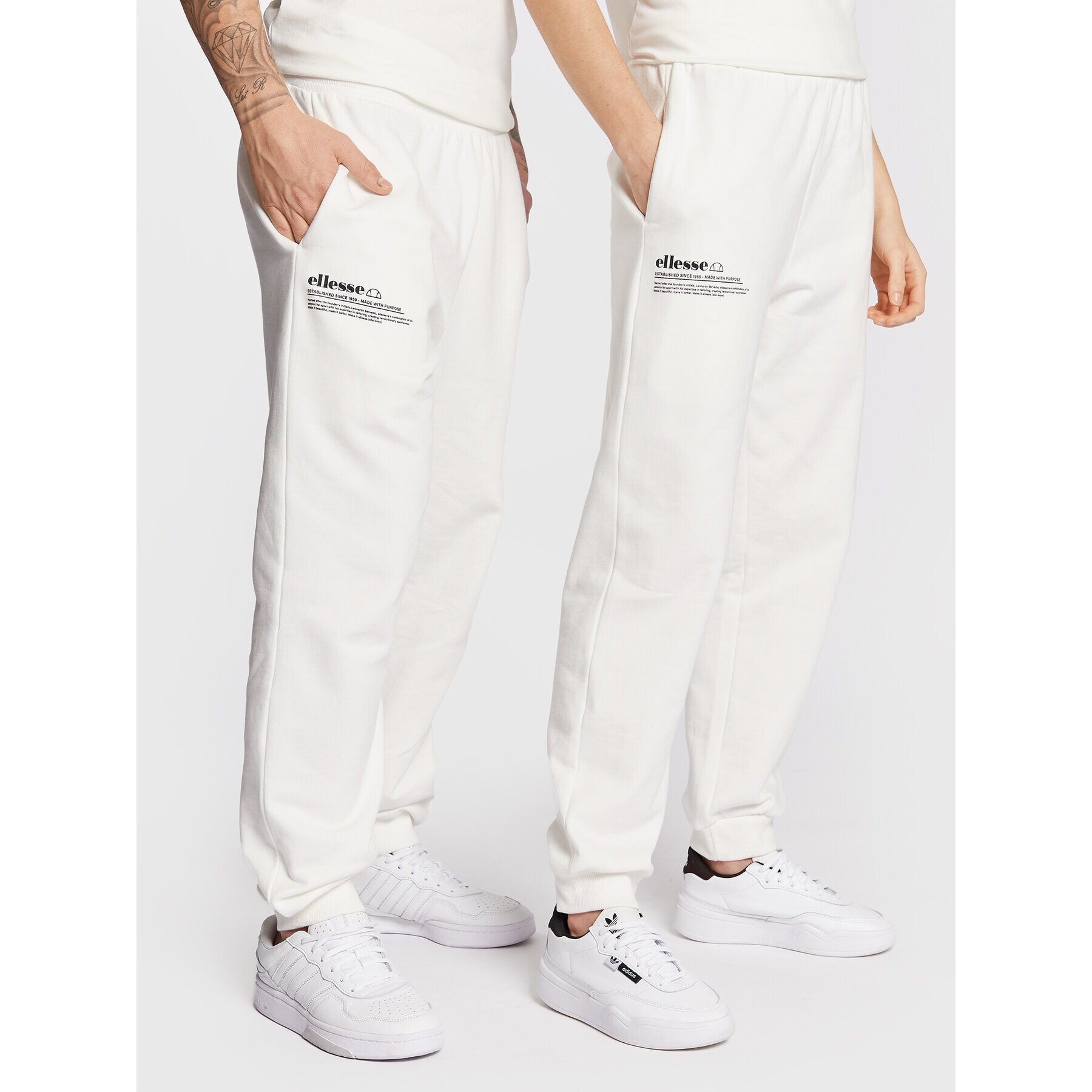 Ellesse Teplákové kalhoty Unisex Dimartino SGP16249 Bílá Regular Fit - Pepit.cz