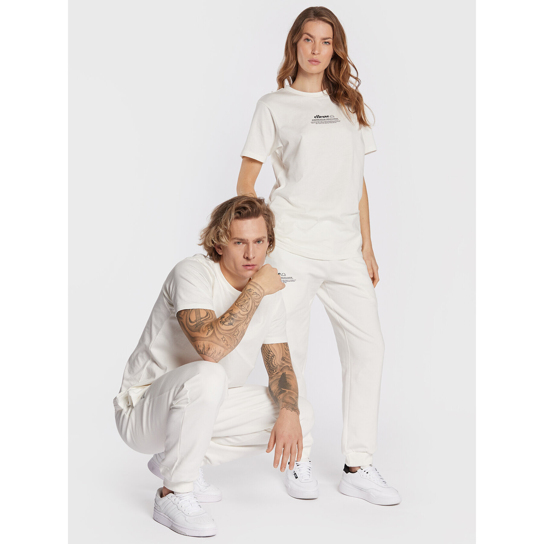 Ellesse Teplákové kalhoty Unisex Dimartino SGP16249 Bílá Regular Fit - Pepit.cz