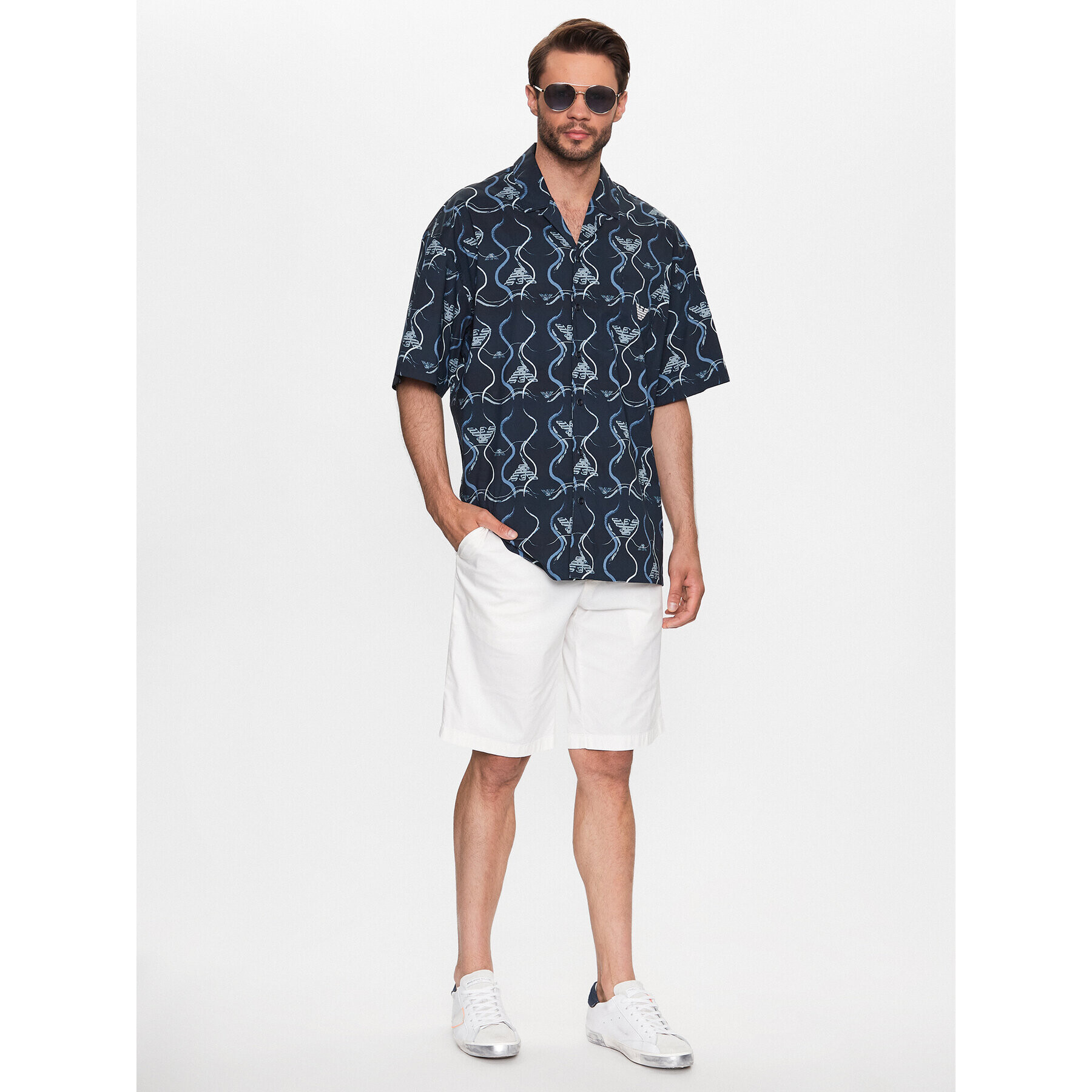 Emporio Armani Košile 211846 3R466 18736 Tmavomodrá Relaxed Fit - Pepit.cz