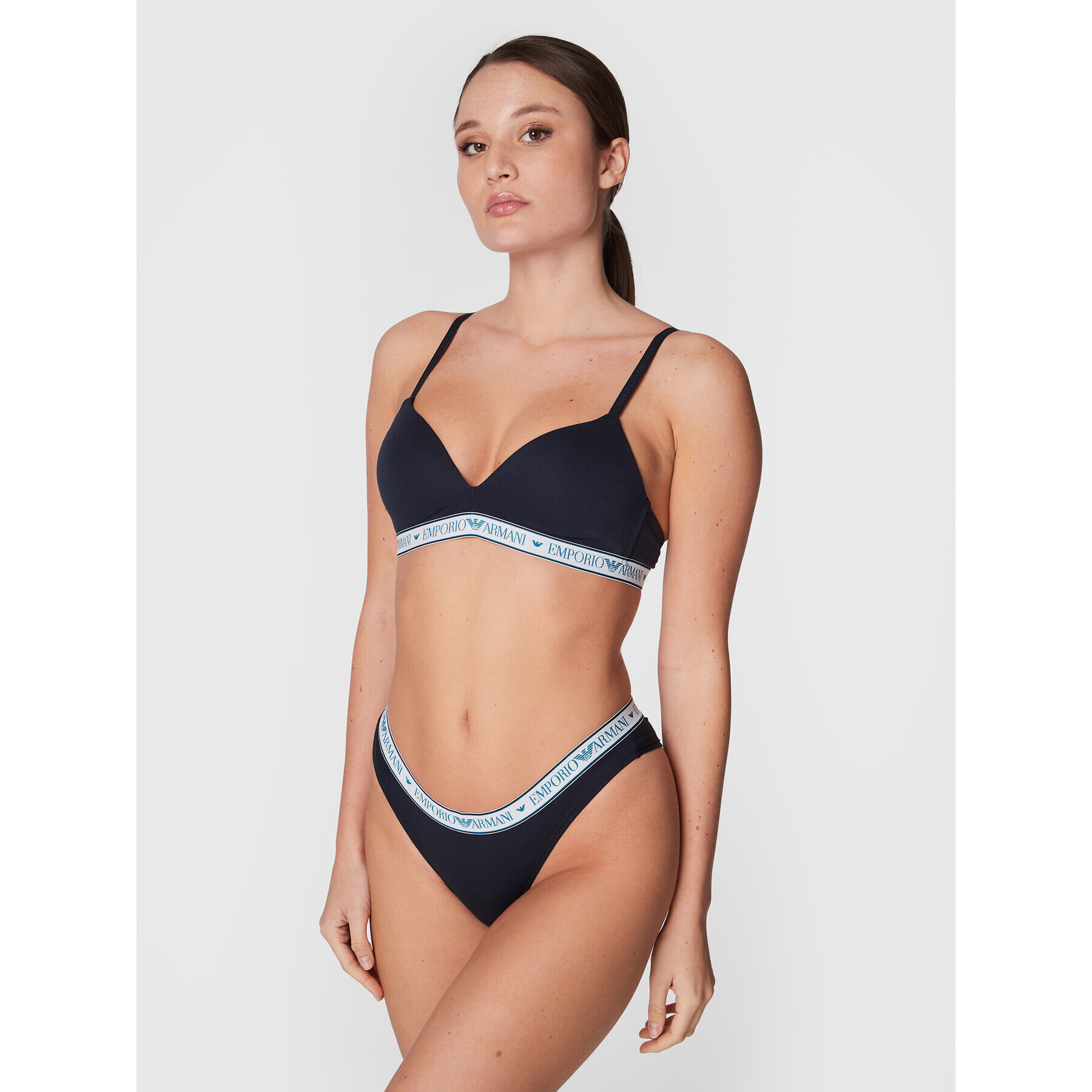 Emporio Armani Underwear Podprsenka bez kostic 164410 2F227 00135 Tmavomodrá - Pepit.cz