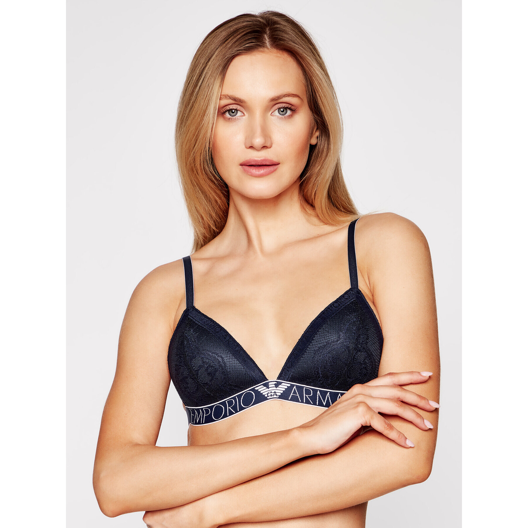 Emporio Armani Underwear Podprsenka Bralette 164298 1P216 00135 Tmavomodrá - Pepit.cz