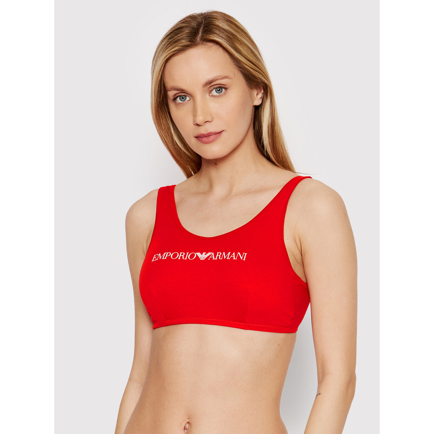 Emporio Armani Underwear Podprsenkový top 164403 2R227 04574 Červená - Pepit.cz