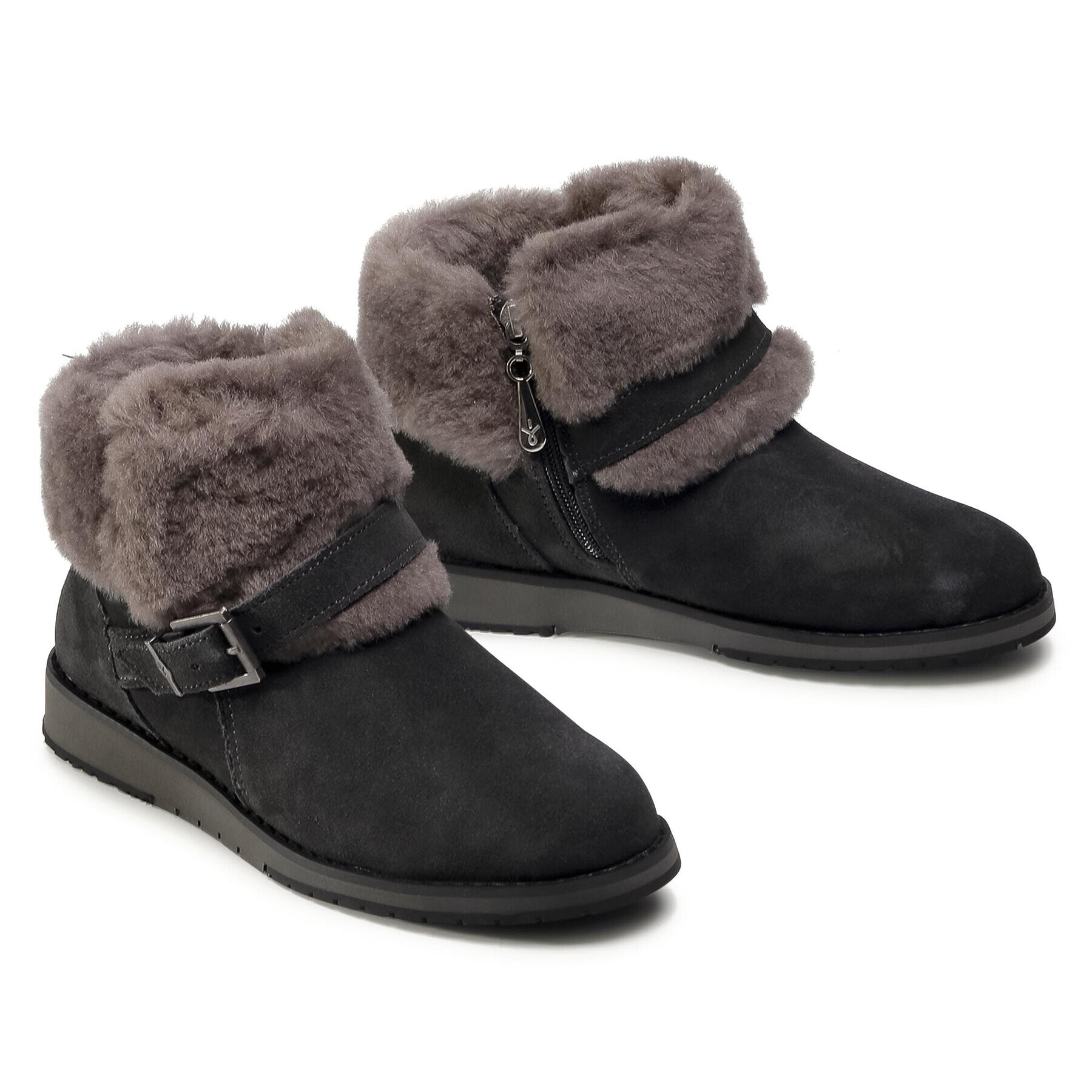 EMU Australia Boty Oxley Fur Cuff W11698 Šedá - Pepit.cz