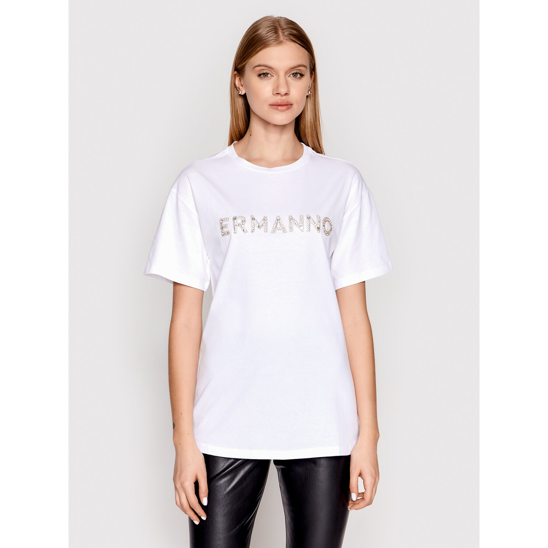 Ermanno Firenze T-Shirt D40EL060EG3 Bílá Regular Fit - Pepit.cz