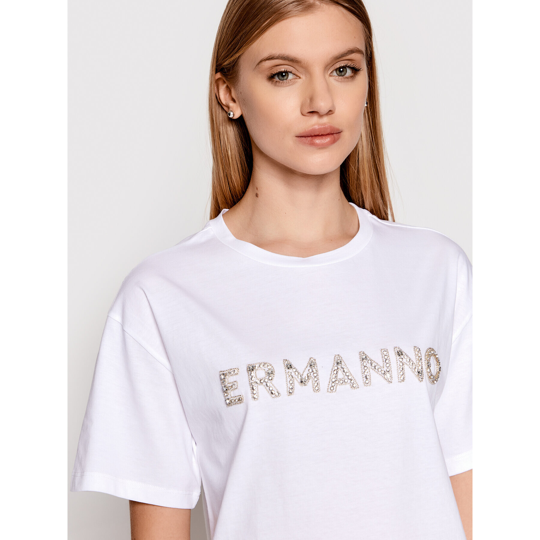 Ermanno Firenze T-Shirt D40EL060EG3 Bílá Regular Fit - Pepit.cz