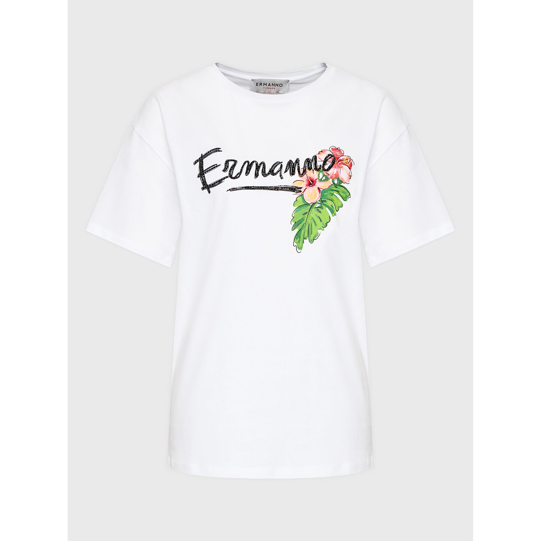 Ermanno Firenze T-Shirt D42EL036EK8 Bílá Regular Fit - Pepit.cz