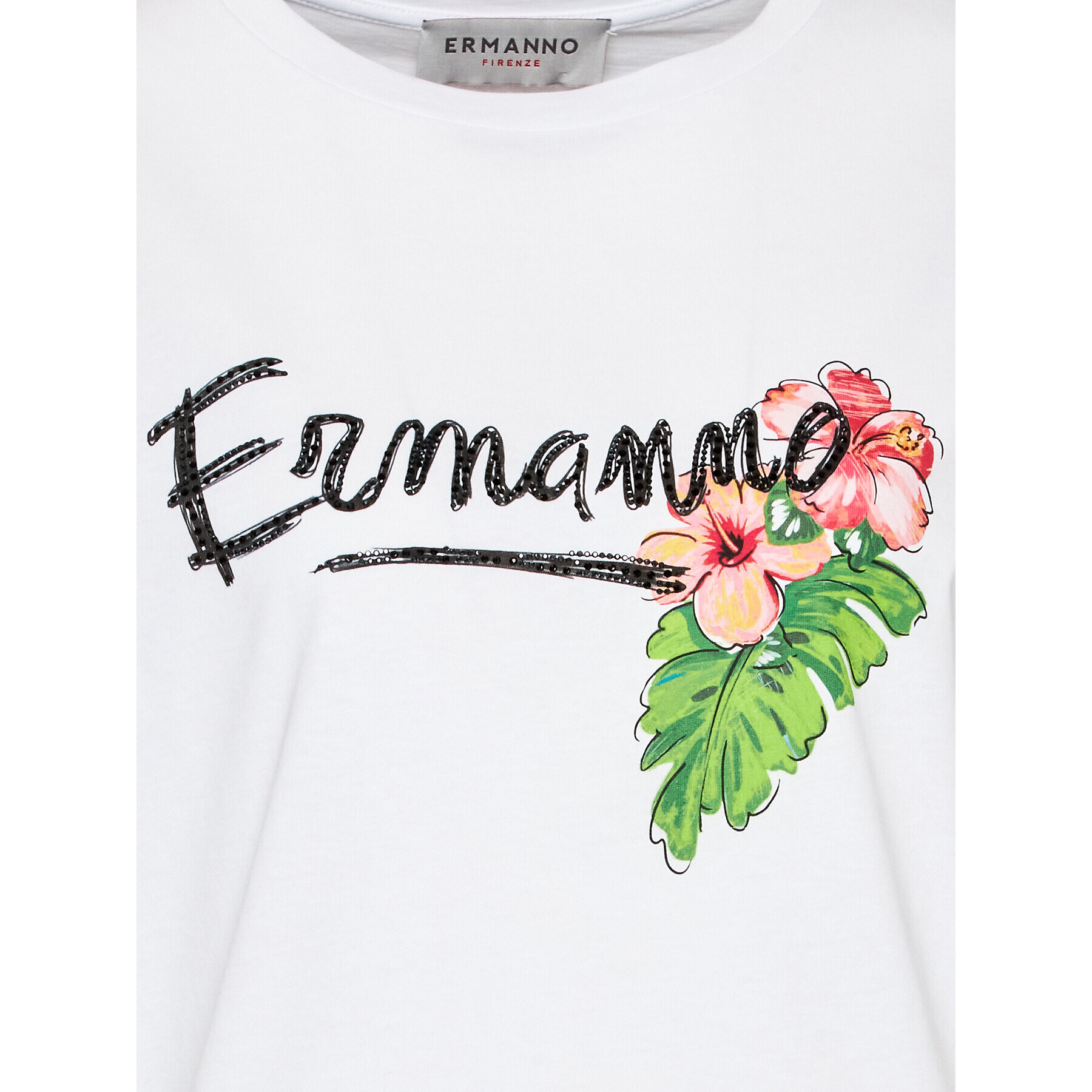 Ermanno Firenze T-Shirt D42EL036EK8 Bílá Regular Fit - Pepit.cz