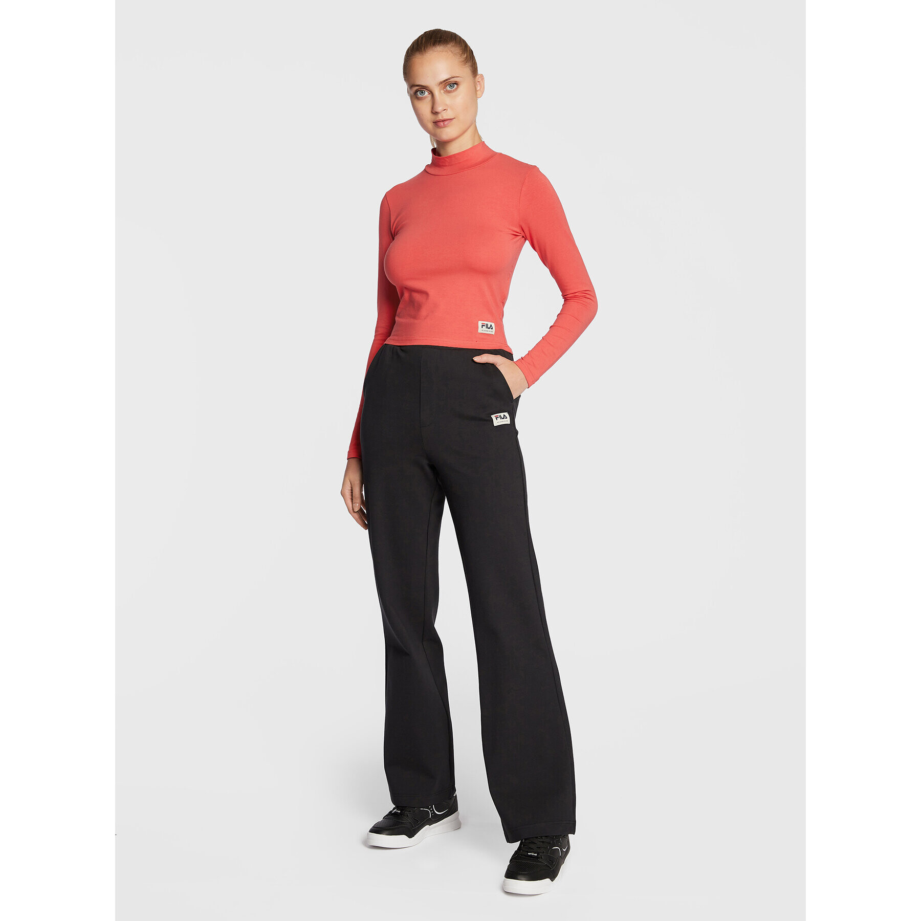 Fila Halenka Tarsia FAW0248 Červená Cropped Fit - Pepit.cz