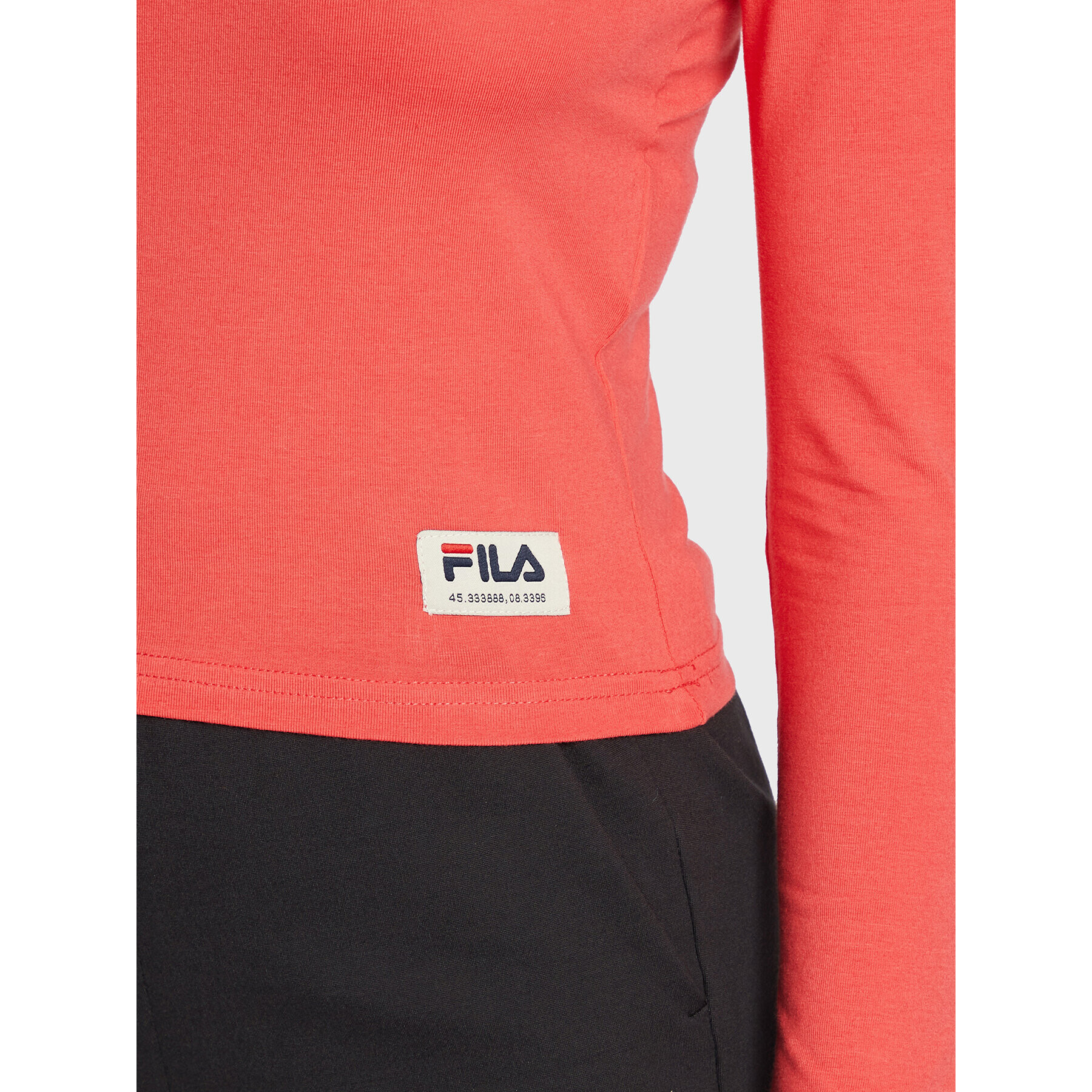 Fila Halenka Tarsia FAW0248 Červená Cropped Fit - Pepit.cz