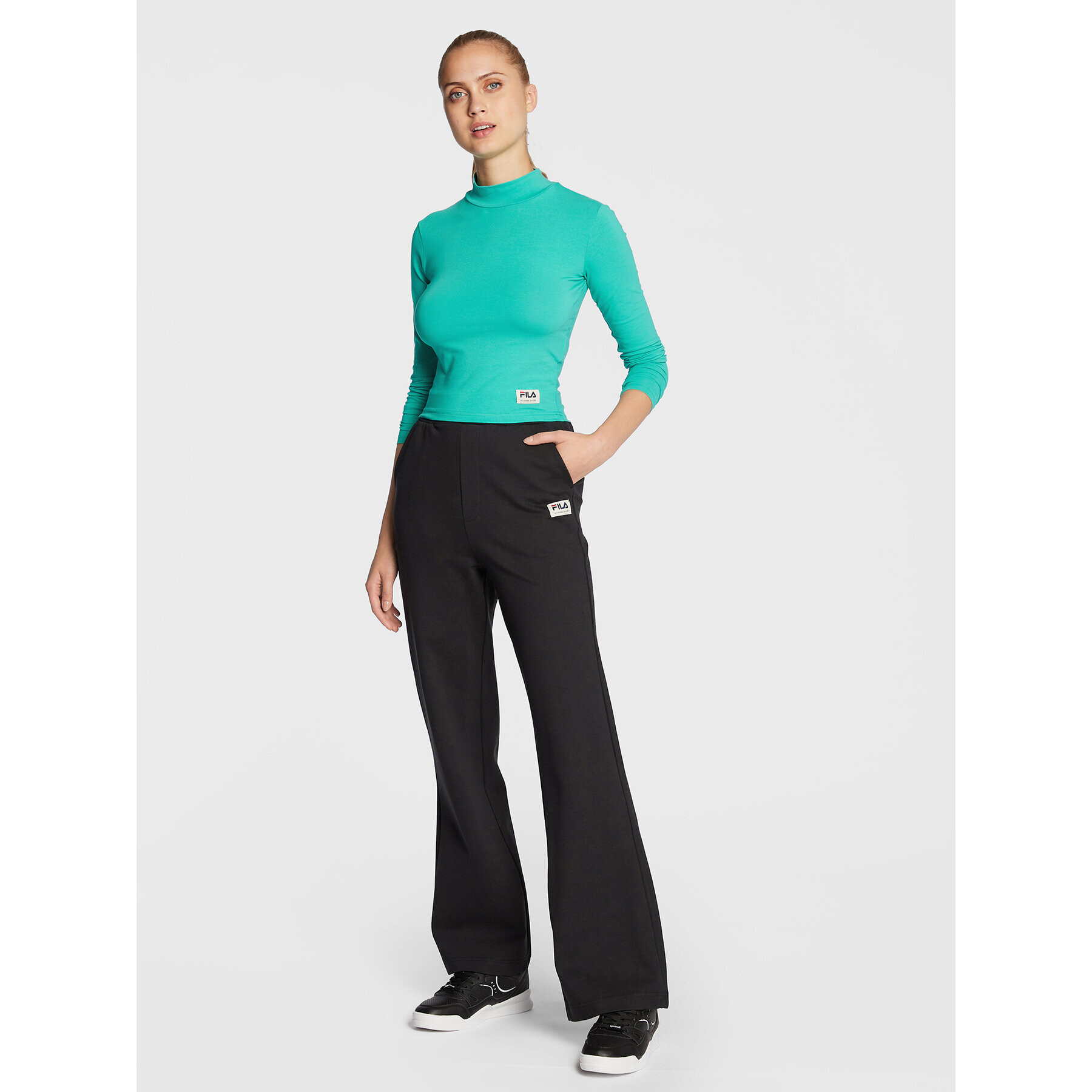 Fila Halenka Tarsia FAW0248 Zelená Cropped Fit - Pepit.cz