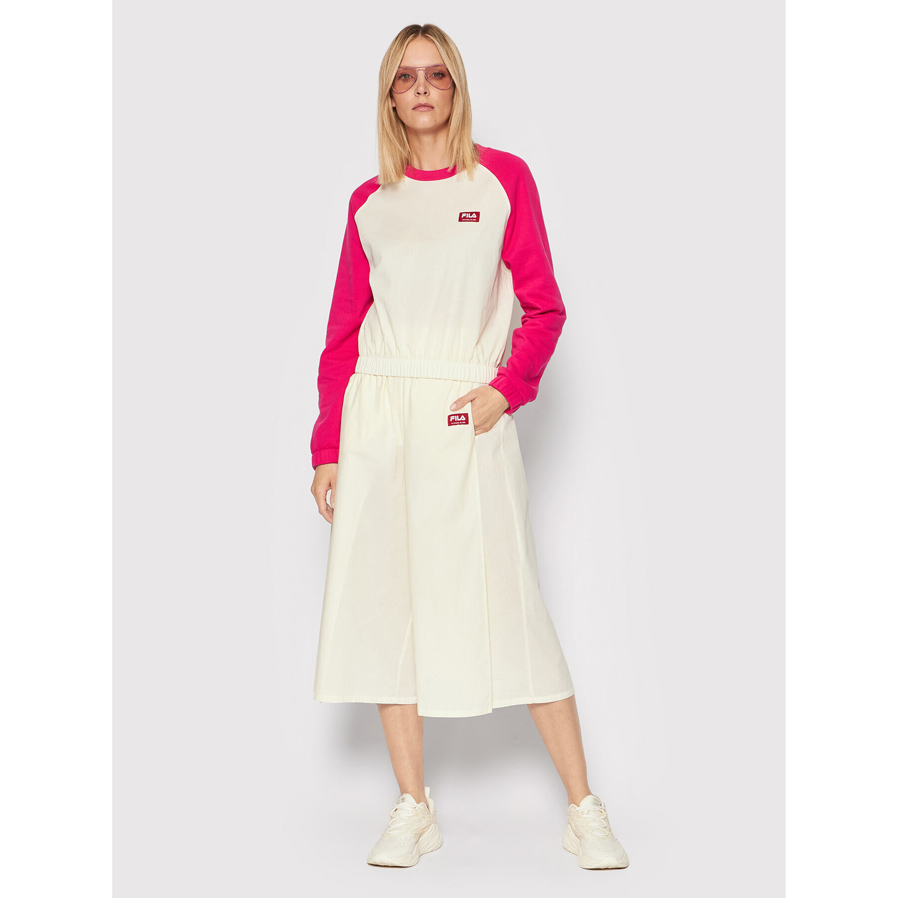 Fila Kalhoty culottes Terme FAW0015 Béžová Relaxed Fit - Pepit.cz