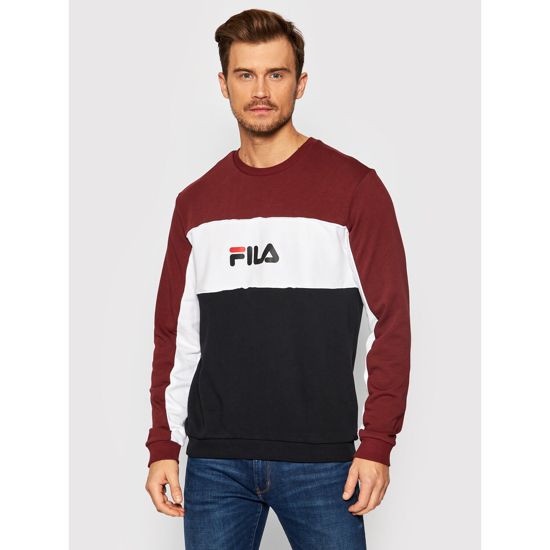 Fila Mikina Aqil Blocked Crew 688467 Barevná Regular Fit - Pepit.cz